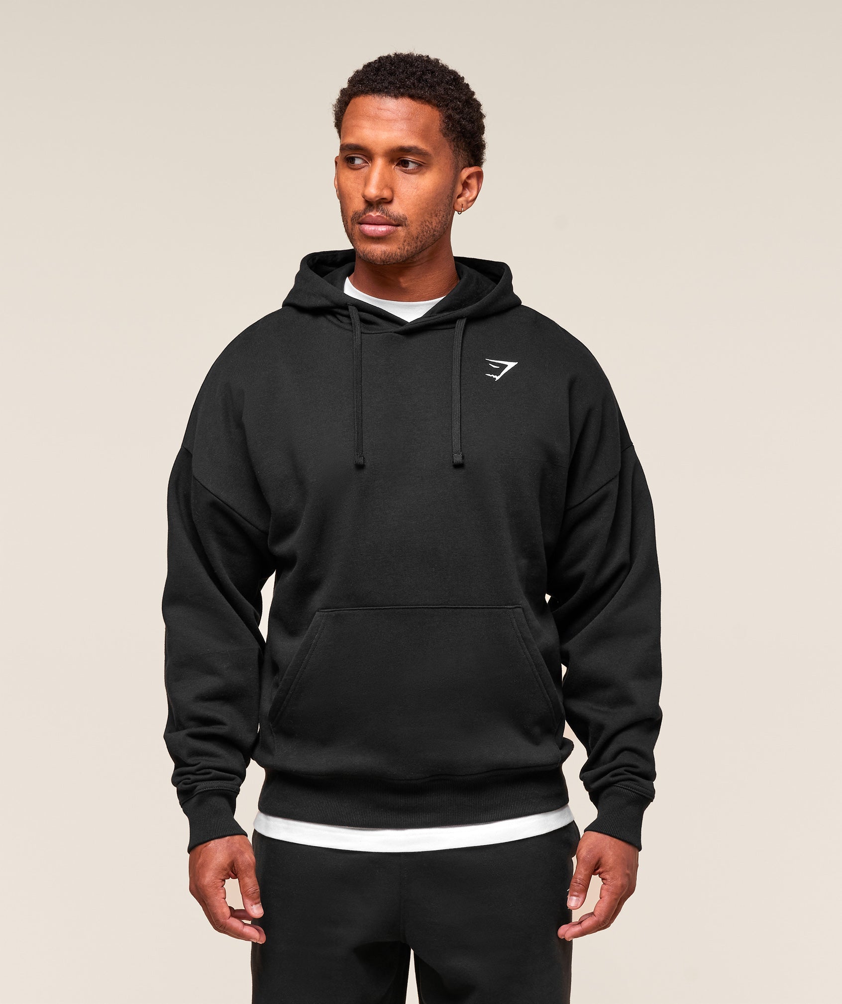 Gymshark Crest Oversized Hoodie 'Black'