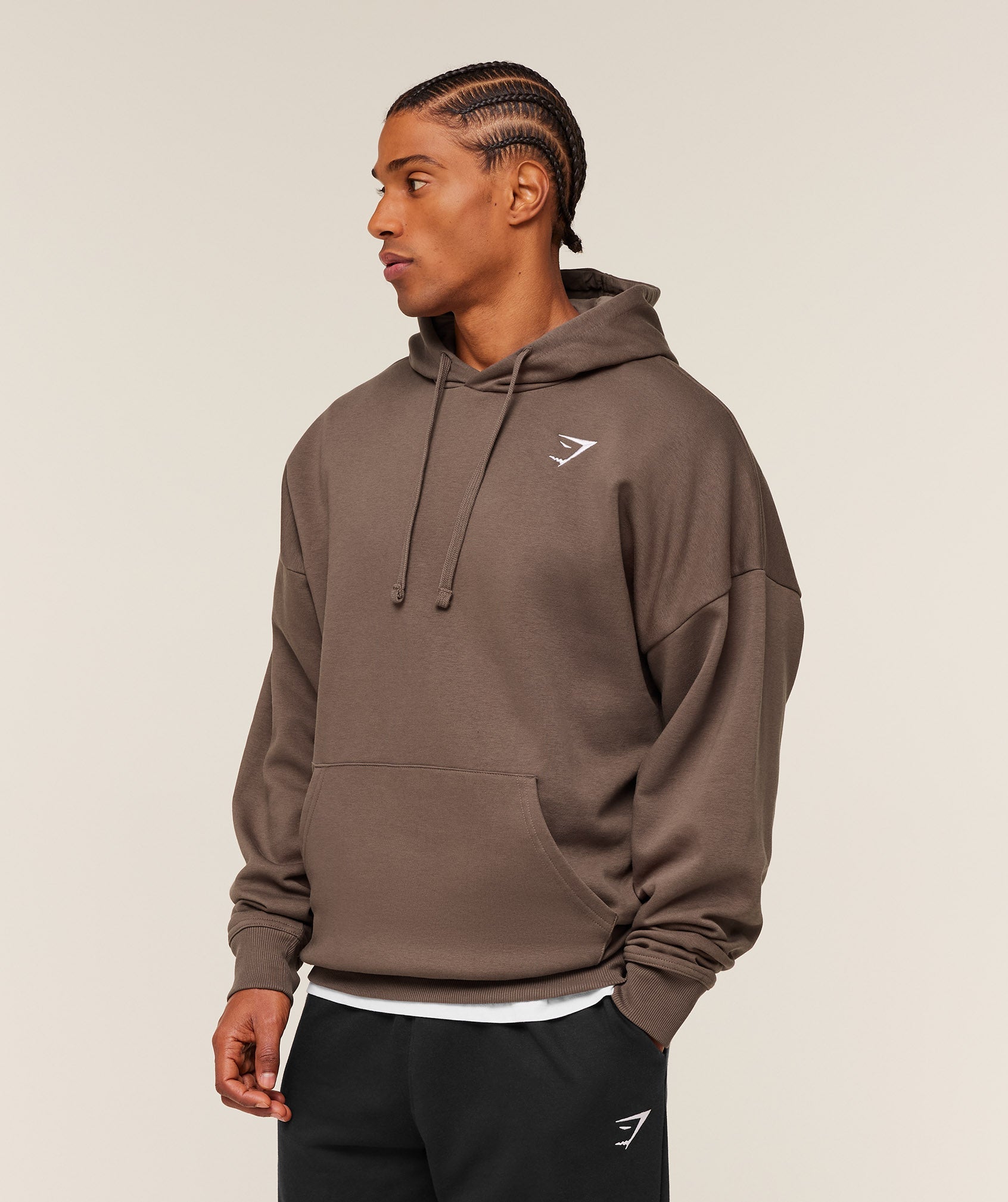 Gymshark Crest Oversized Hoodie 'Soft Brown'