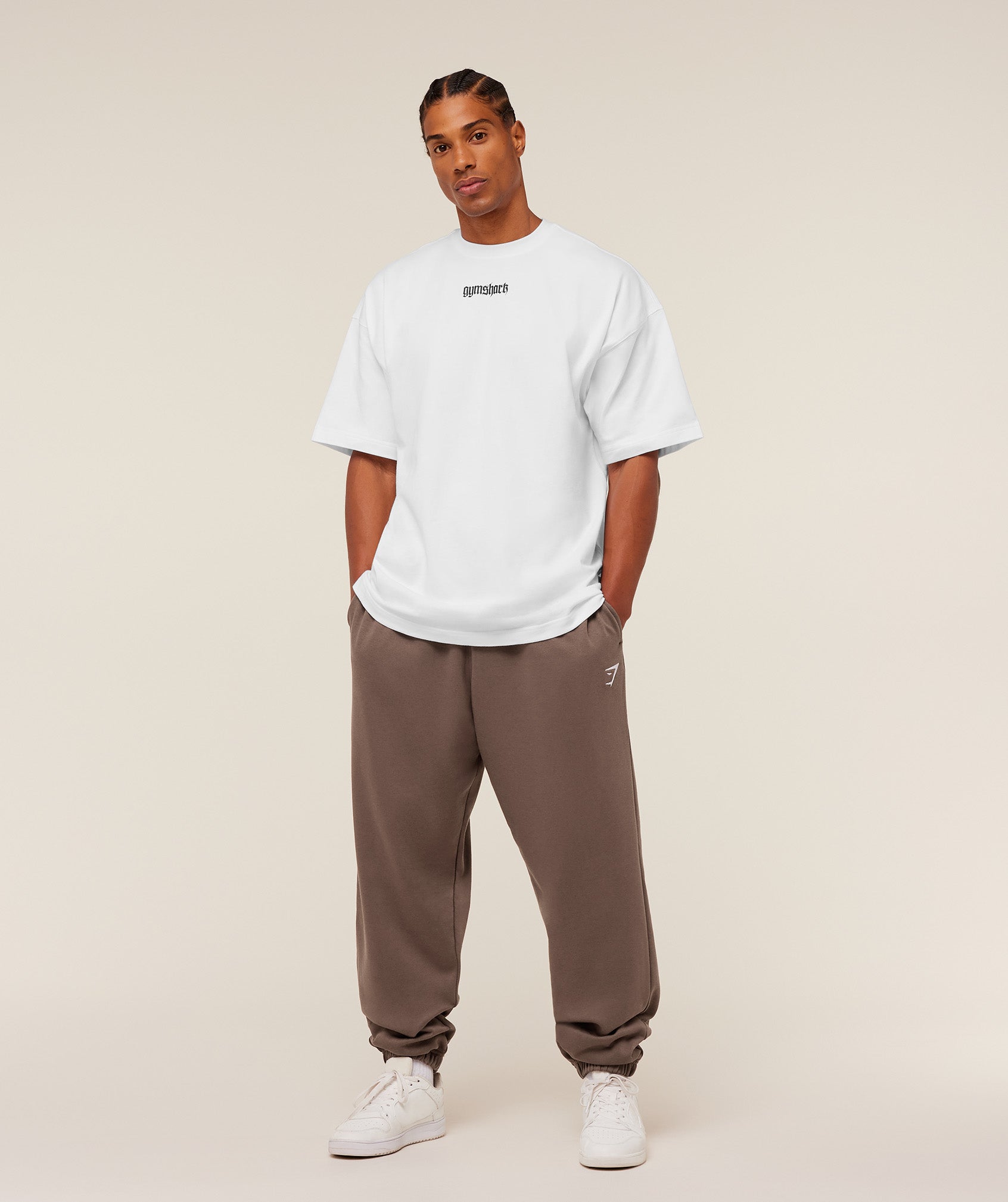 Gymshark Crest Oversized Joggers 'Soft Brown'