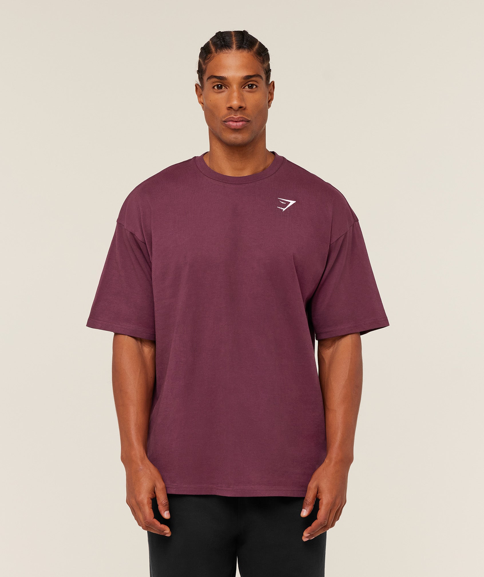 Gymshark Crest Oversized T-Shirt 'GS Impact Burgundy'