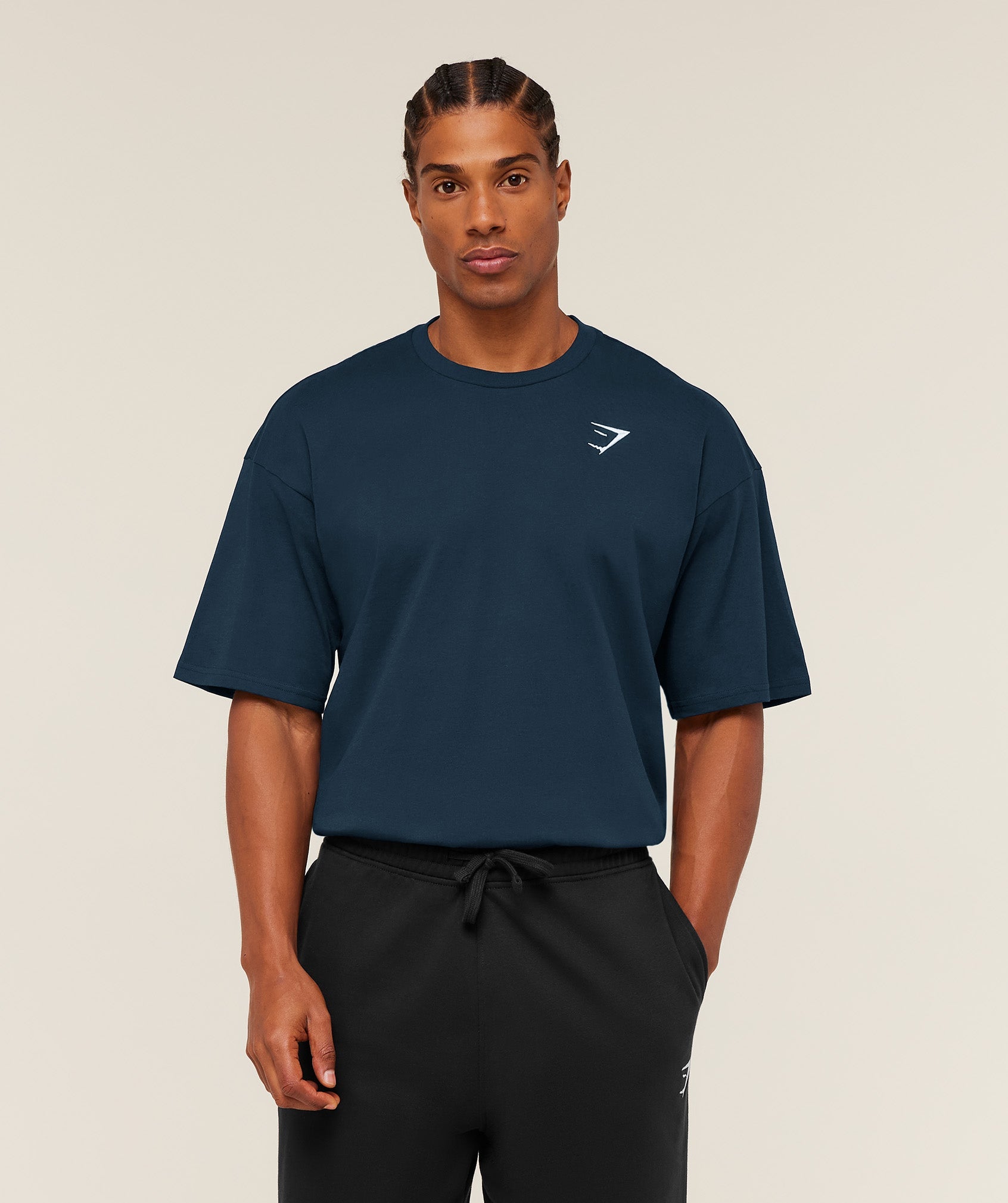 Gymshark Crest Oversized T-Shirt 'GS Navy'