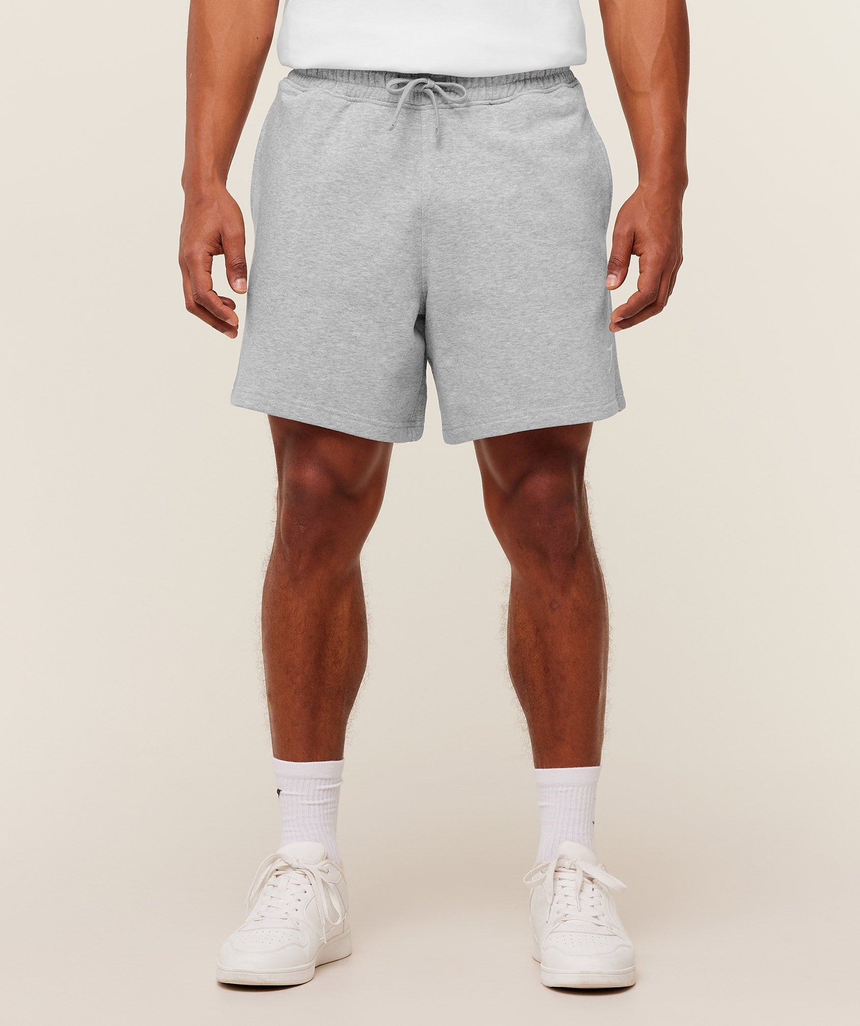 Gymshark Crest Shorts 'Light Grey Core Marl'