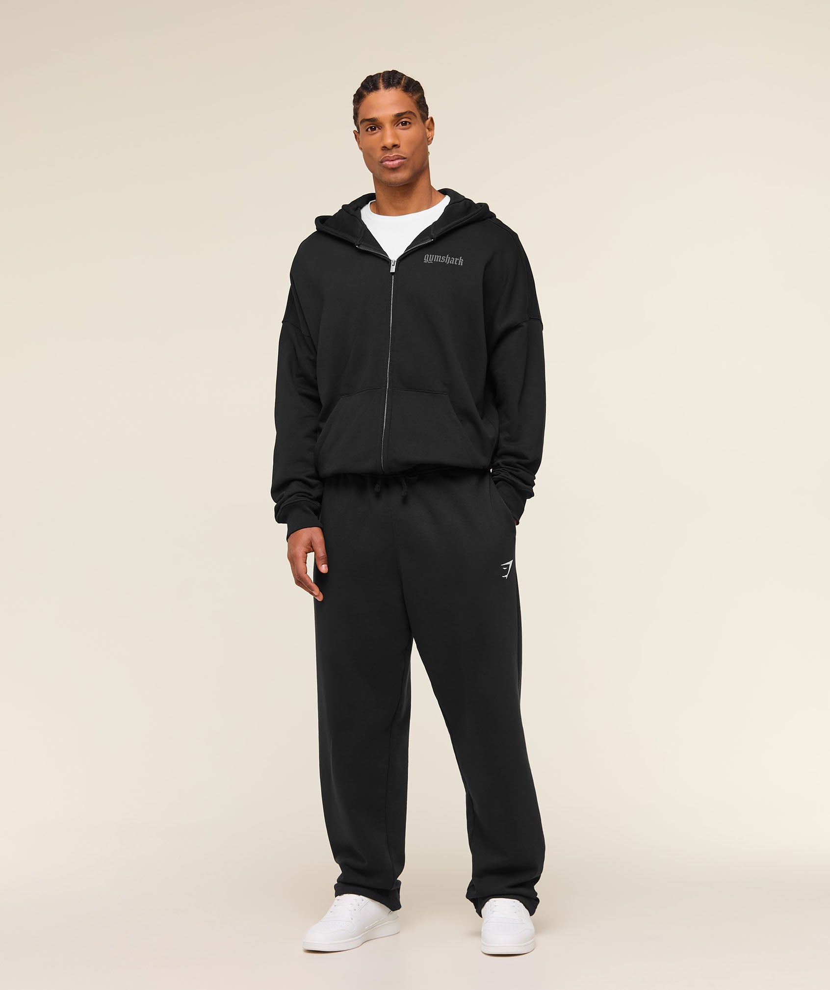 Gymshark Crest Straight Leg Joggers 'Black'
