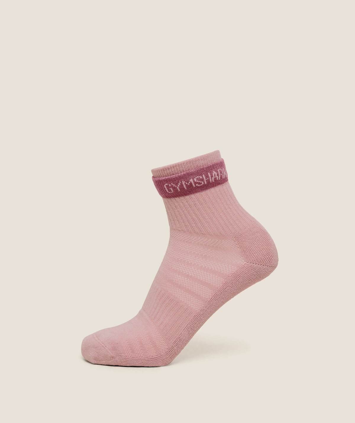 Gymshark Double Cuffed Socks Single 'Light Pink'