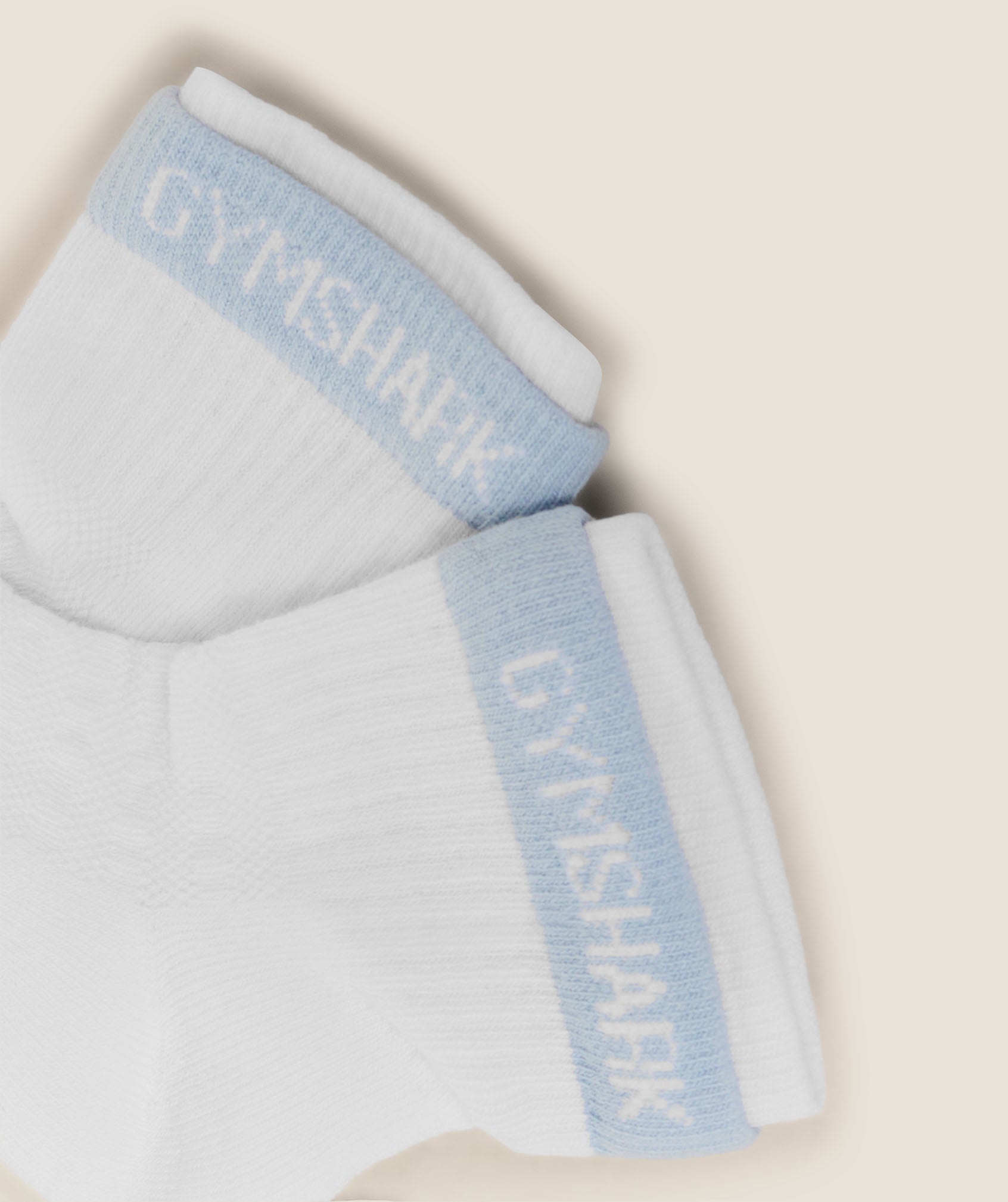Gymshark Double Cuffed Socks Single 'White'