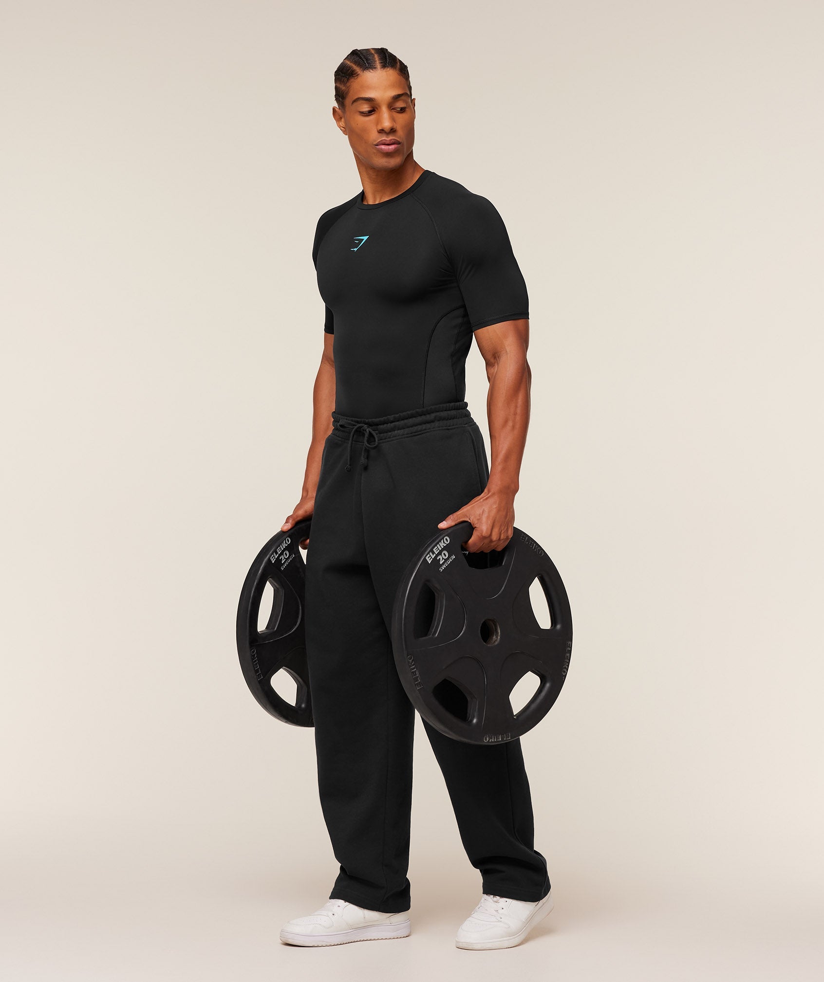 Gymshark Element Baselayer T-Shirt 'Black Brand Blue'