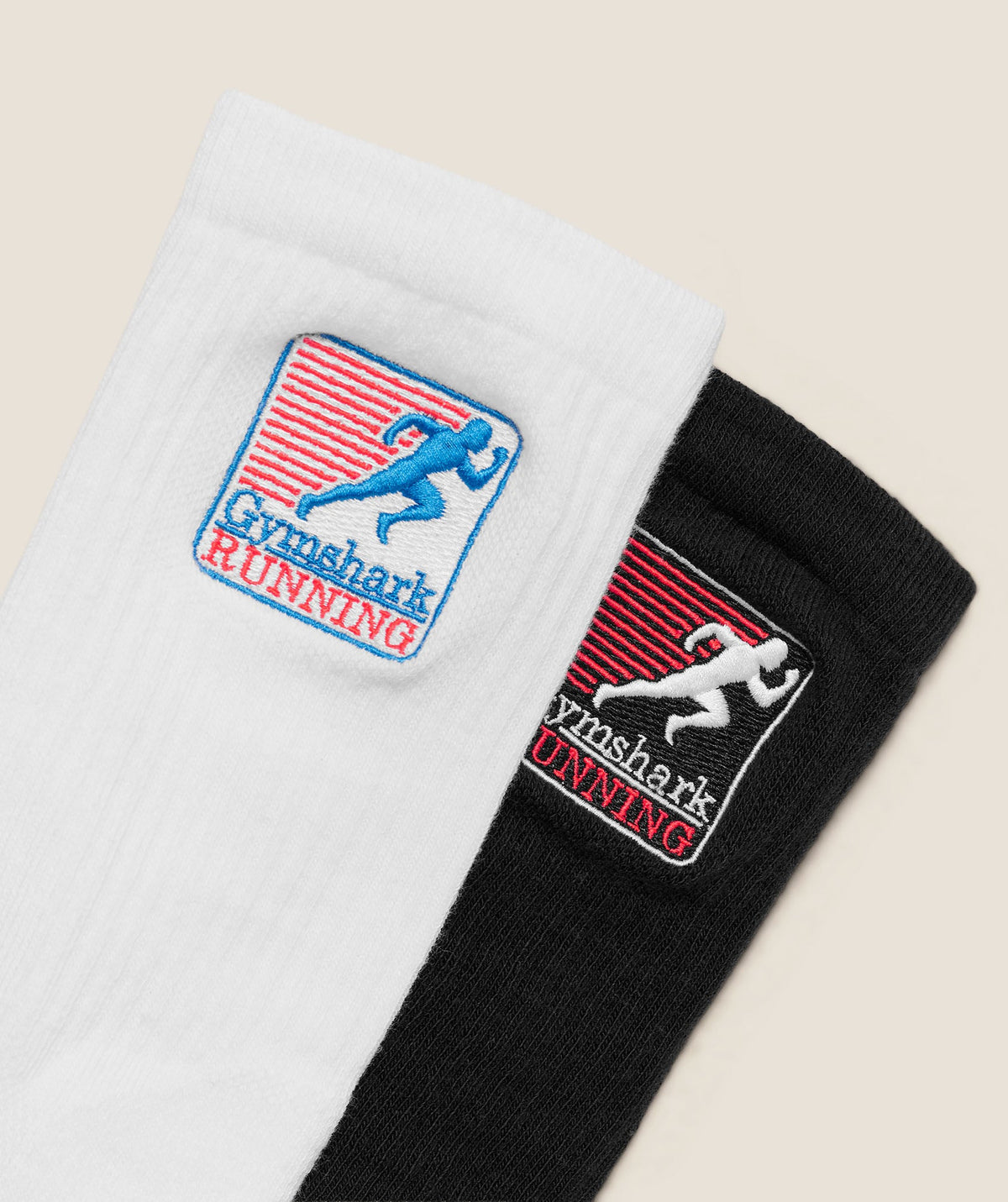 Gymshark Running Graphic Crew Socks 2pk 'White Black'