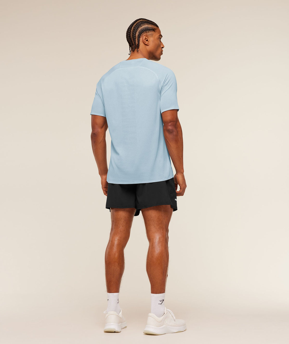 Gymshark Hybrid Engineered Jacquard T-Shirt 'Chilled Blue'