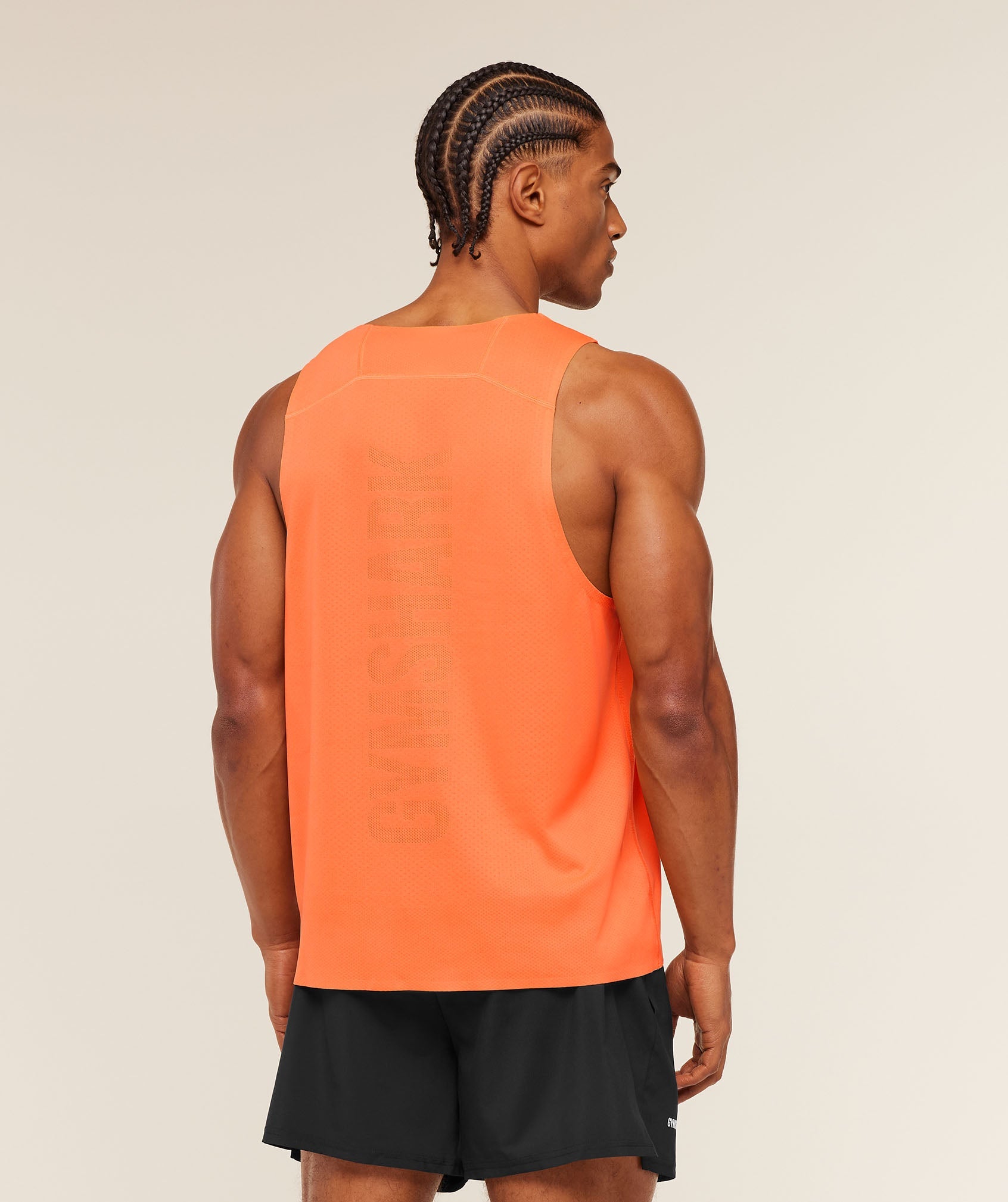 Gymshark Hybrid Engineered Jacquard Tank 'Dayglow Peach'