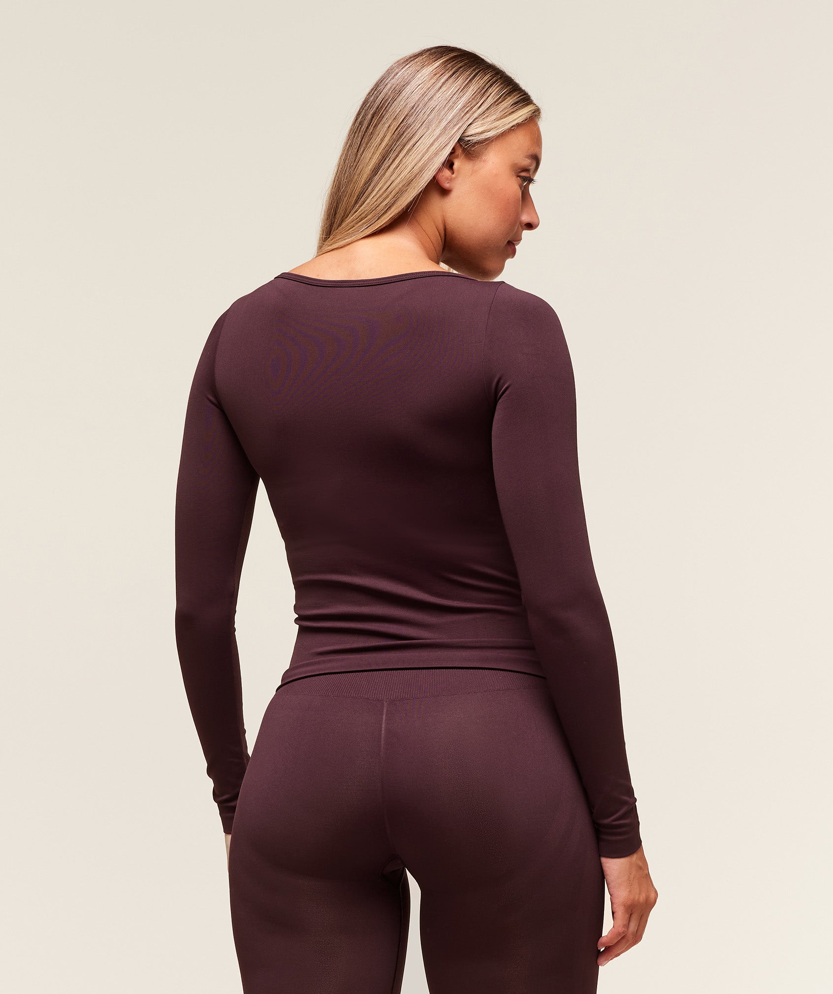 Gymshark Everyday Seamless Wide Neck Long Sleeve Top 'Cherry Purple'