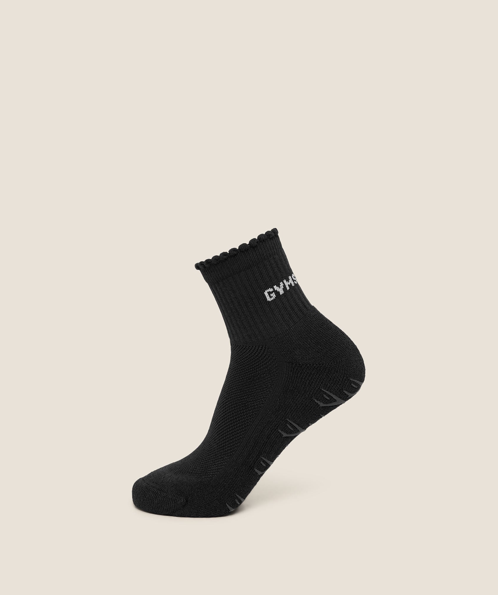 Gymshark Frill Pilates Midi Sock 'GS Black'