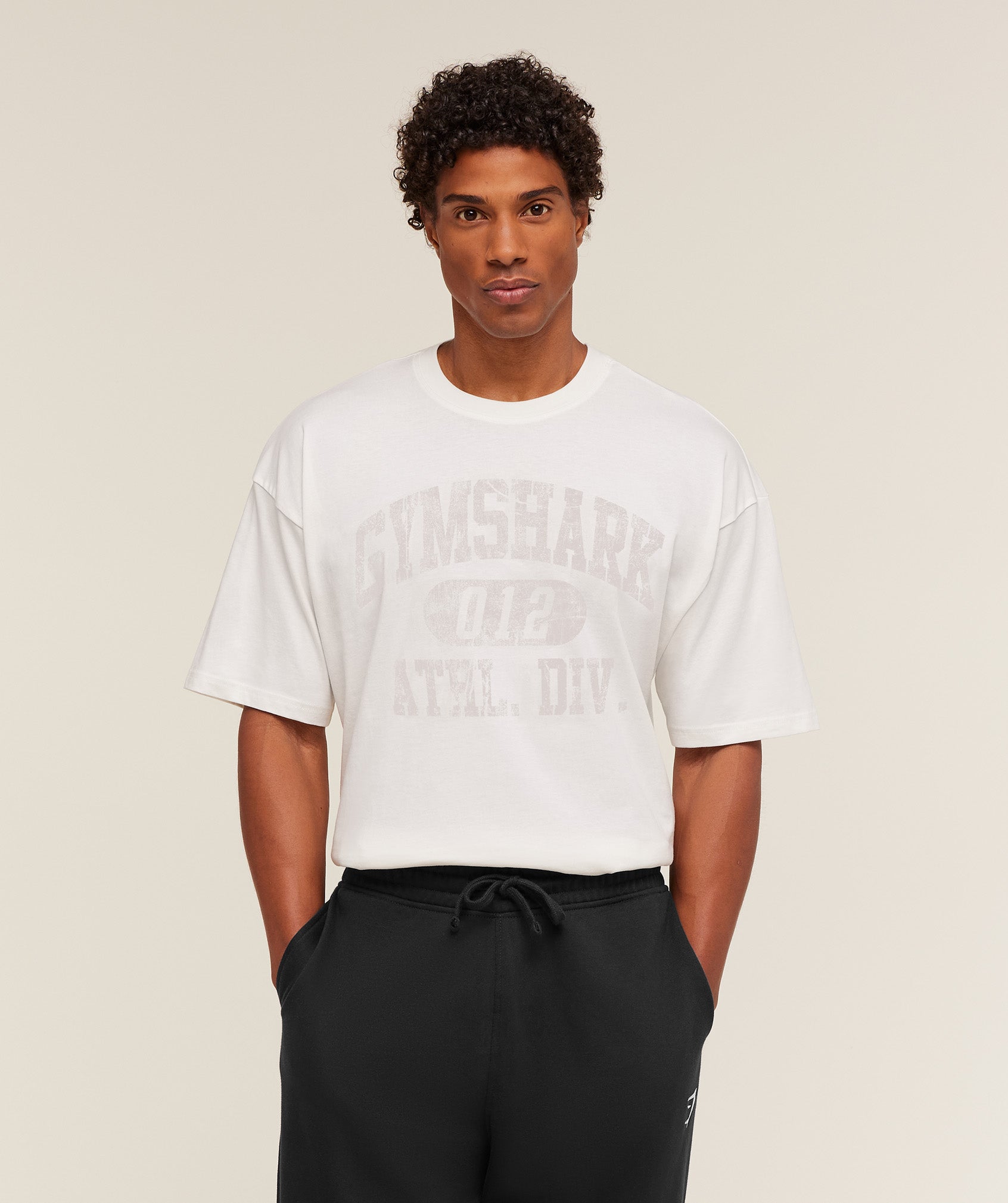 Gymshark Athletic Division Graphic T-Shirt 'GS Soft White'