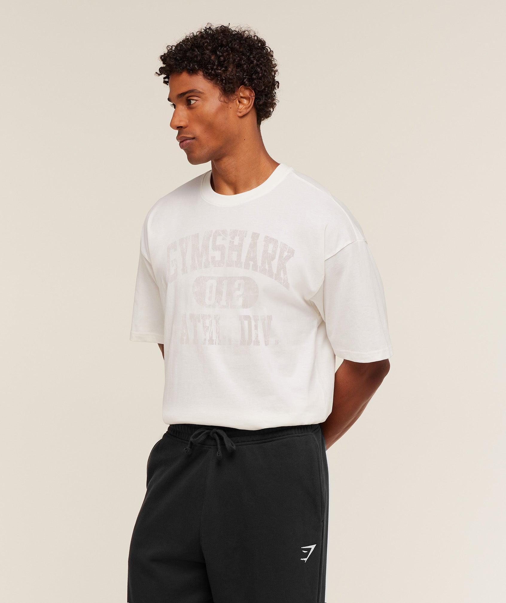 Gymshark Athletic Division Graphic T-Shirt 'GS Soft White'