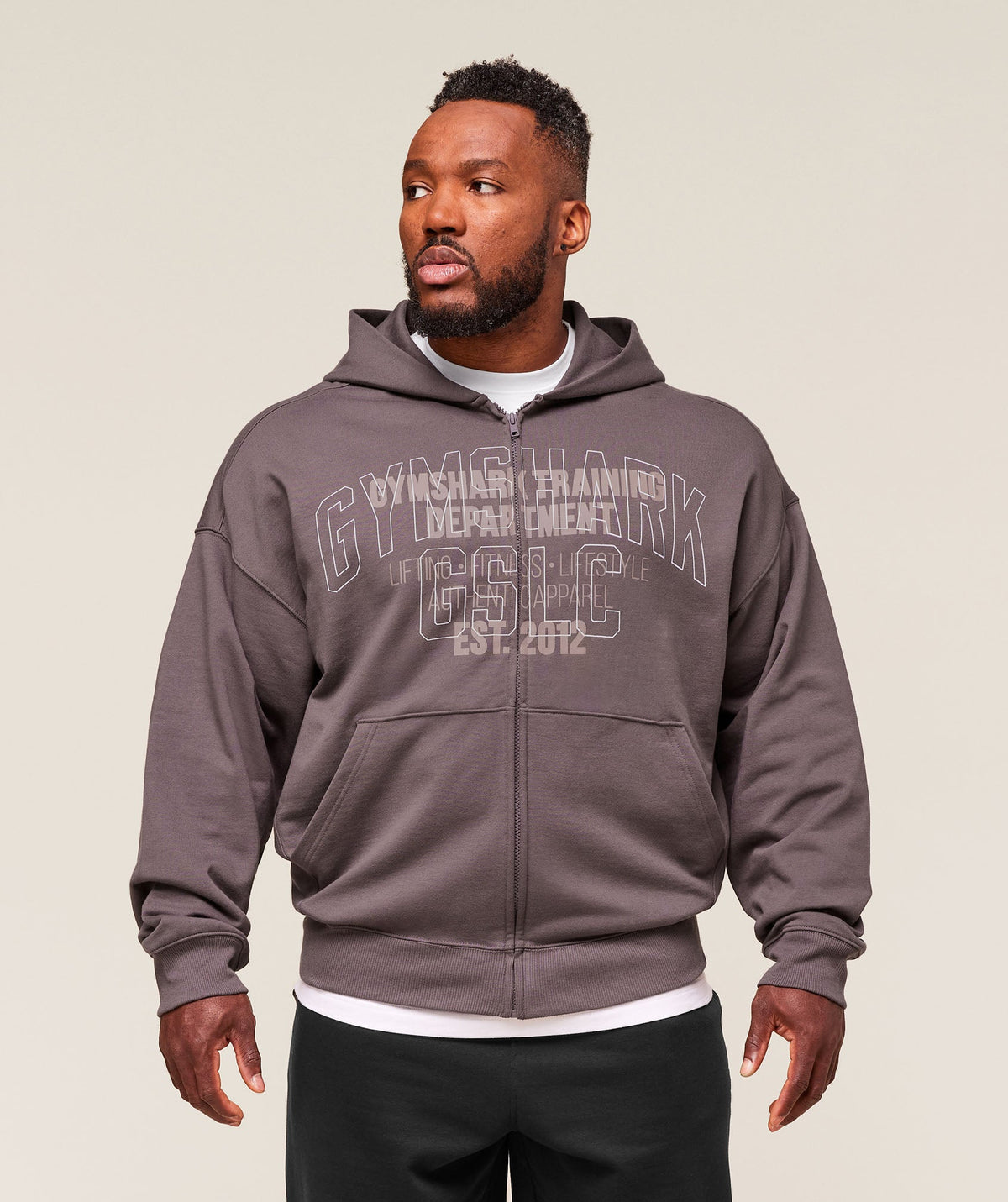 Gymshark Authentic Apparel Zip Up Hoodie 'Brushed Purple'