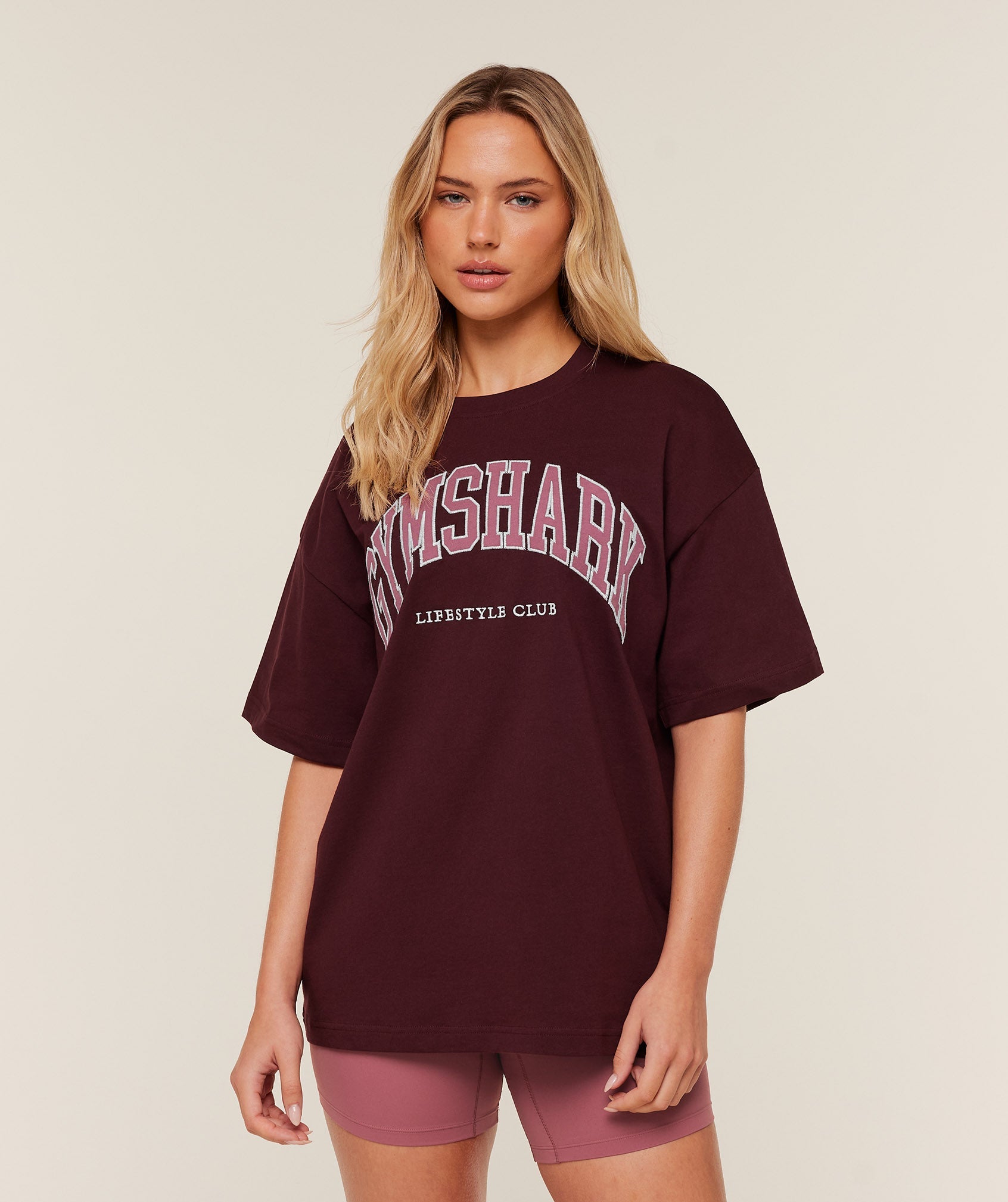 Gymshark Collegiate Graphic T-Shirt 'GS Rich Maroon'