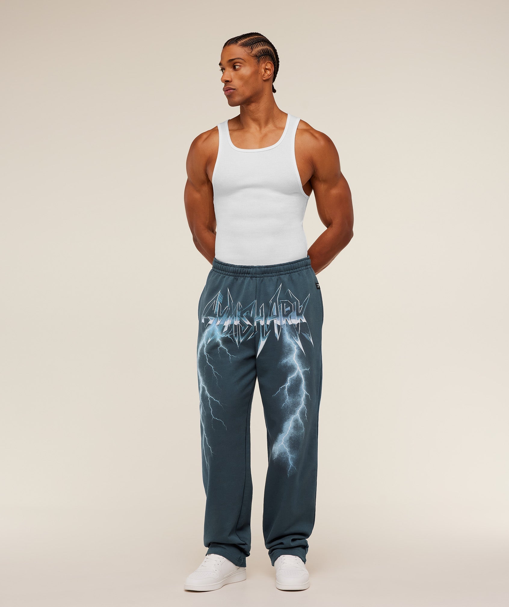 Gymshark Eagle Band Style Graphic Straight Leg Pants 'GS Stealth Blue'