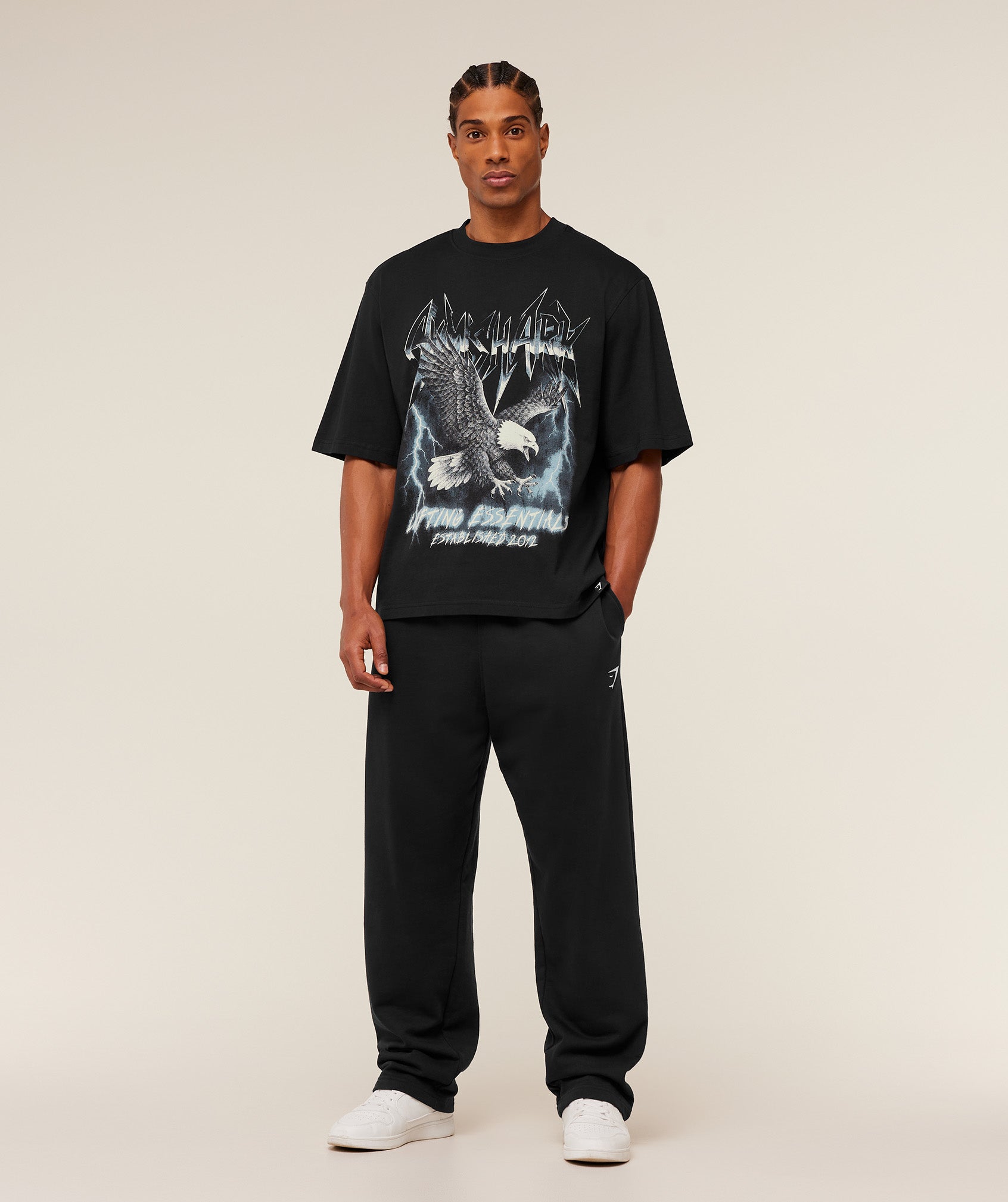 Gymshark Eagle Band Style Graphic T-Shirt 'GS Black'