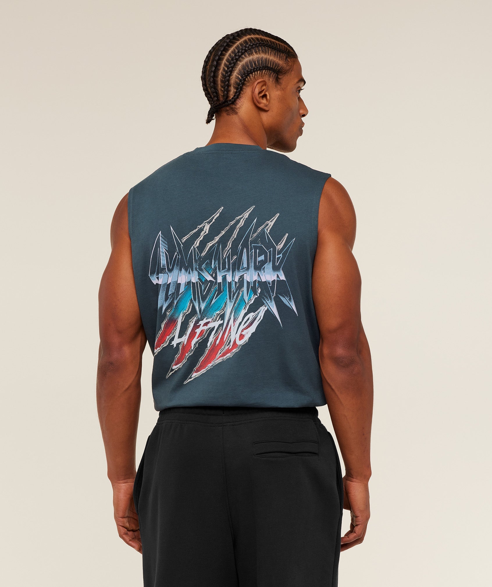 Gymshark Eagle Band Style Graphic Tank 'GS Stealth Blue'
