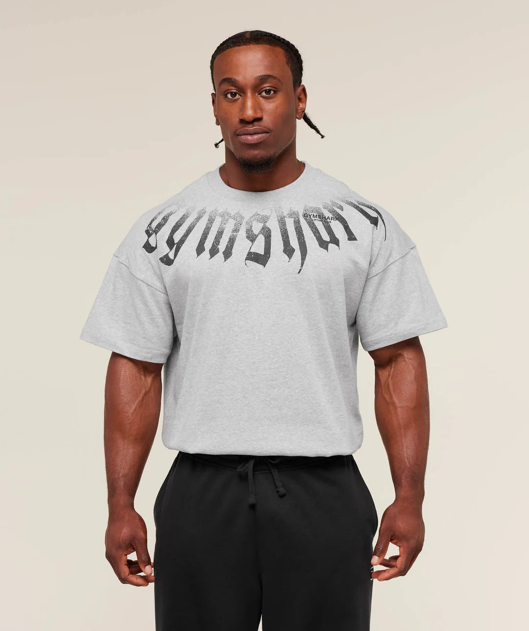 Gymshark Fade Graphic T-Shirt 'Light Grey Core Marl'