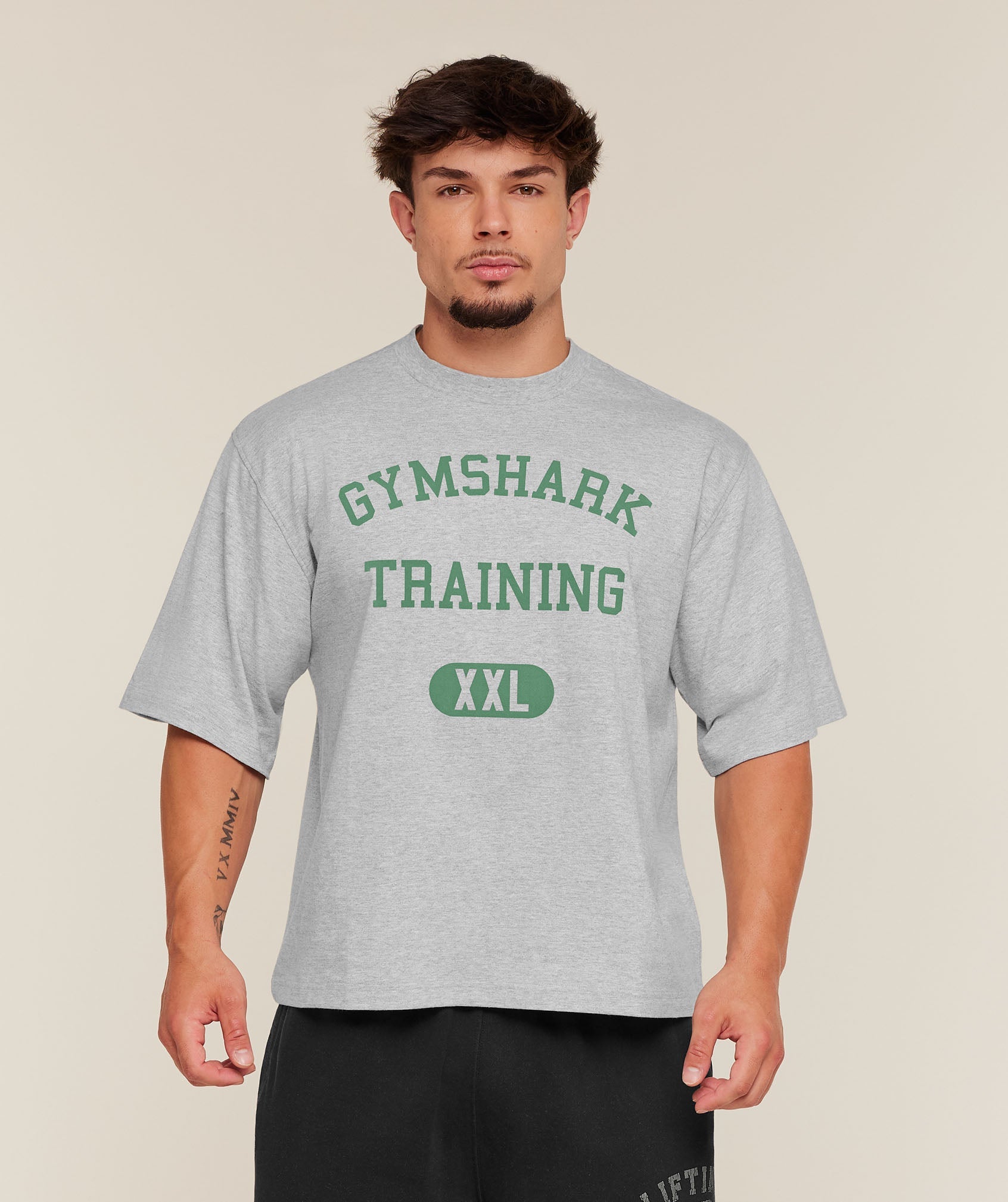 Gymshark Training Graphic T-Shirt 'Light Grey Core Marl'