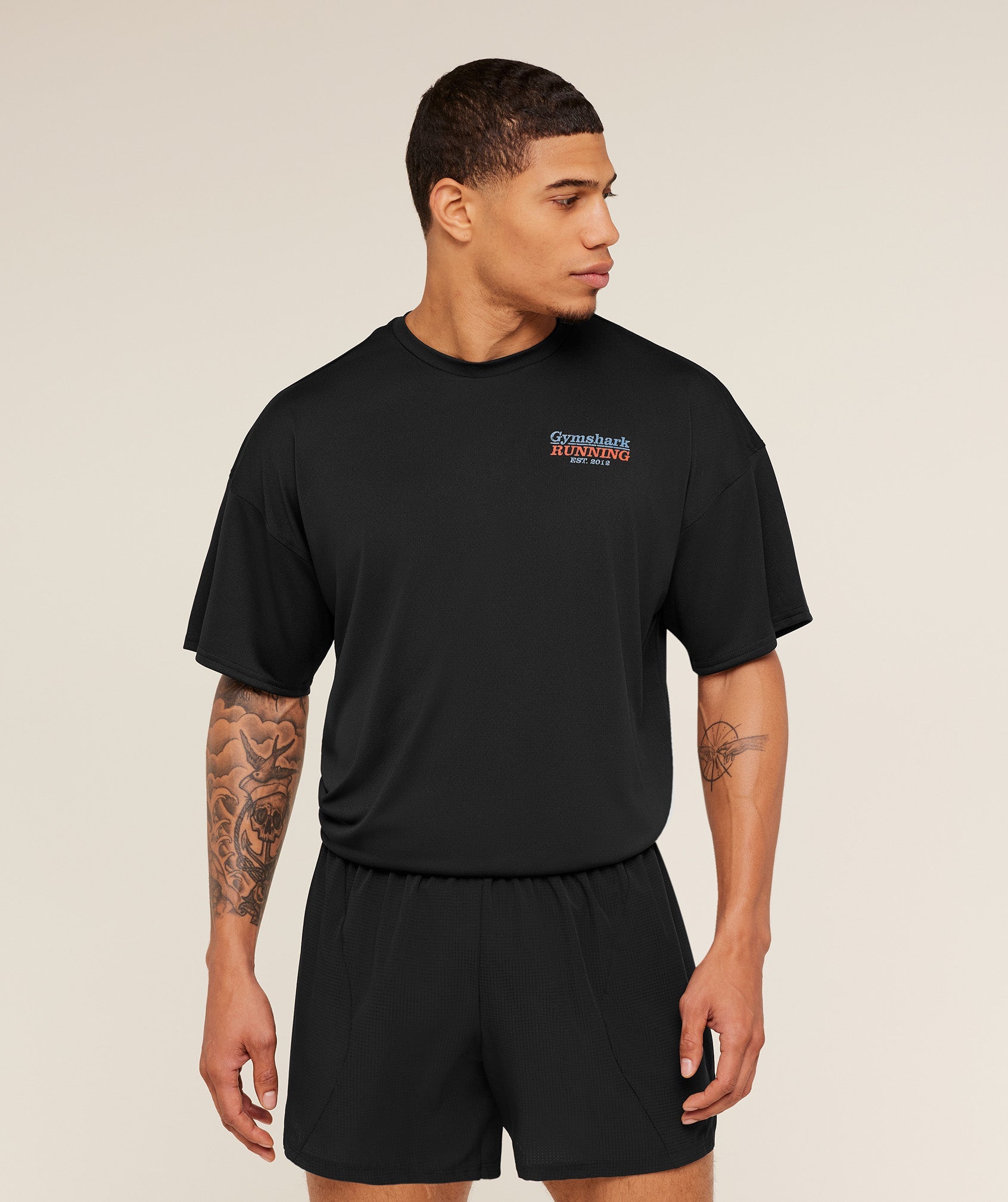 Gymshark Run Club Graphic T-Shirt 'GS Black'