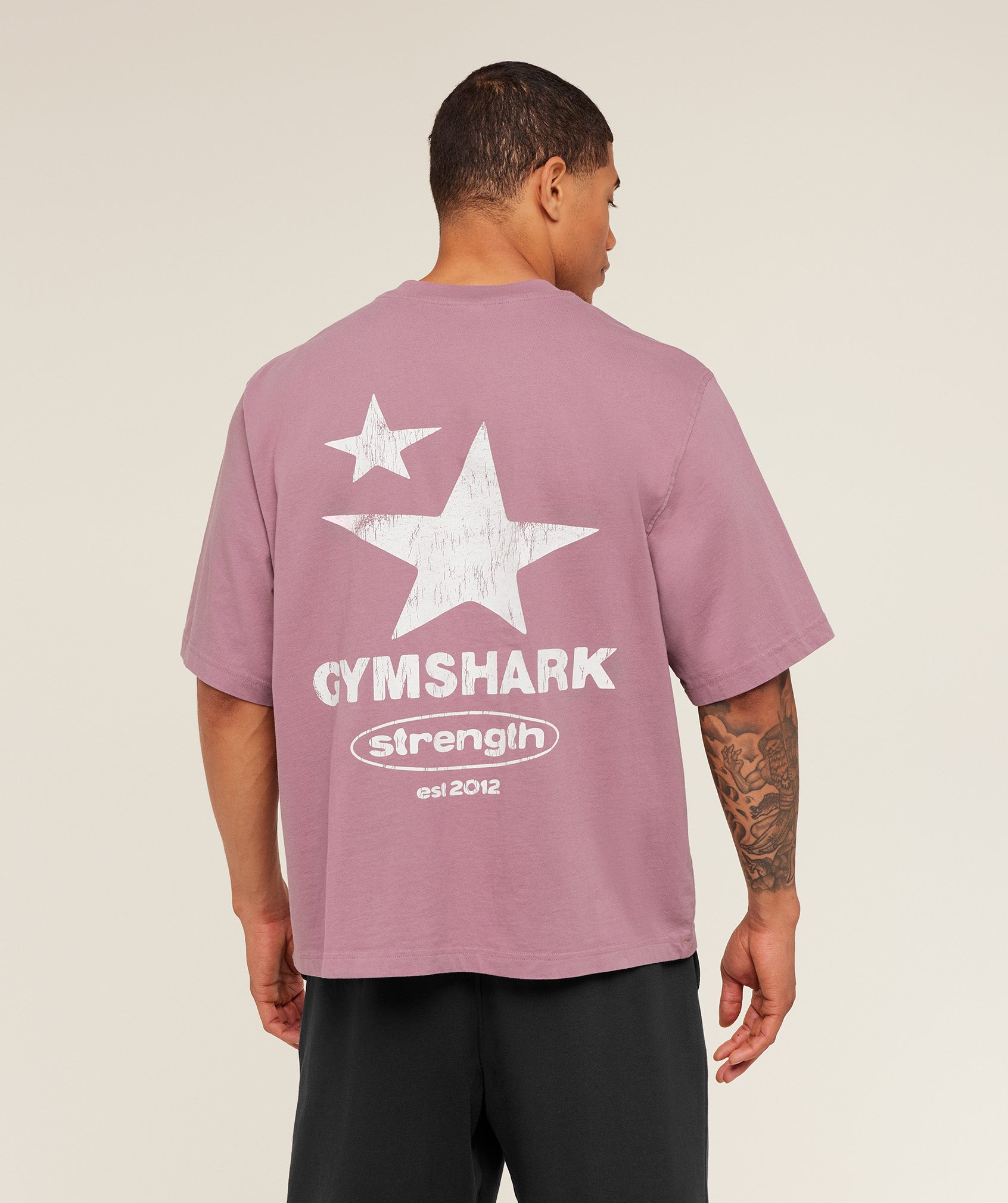 Gymshark Strength Stars Washed Graphic T-Shirt 'Calm Pink'