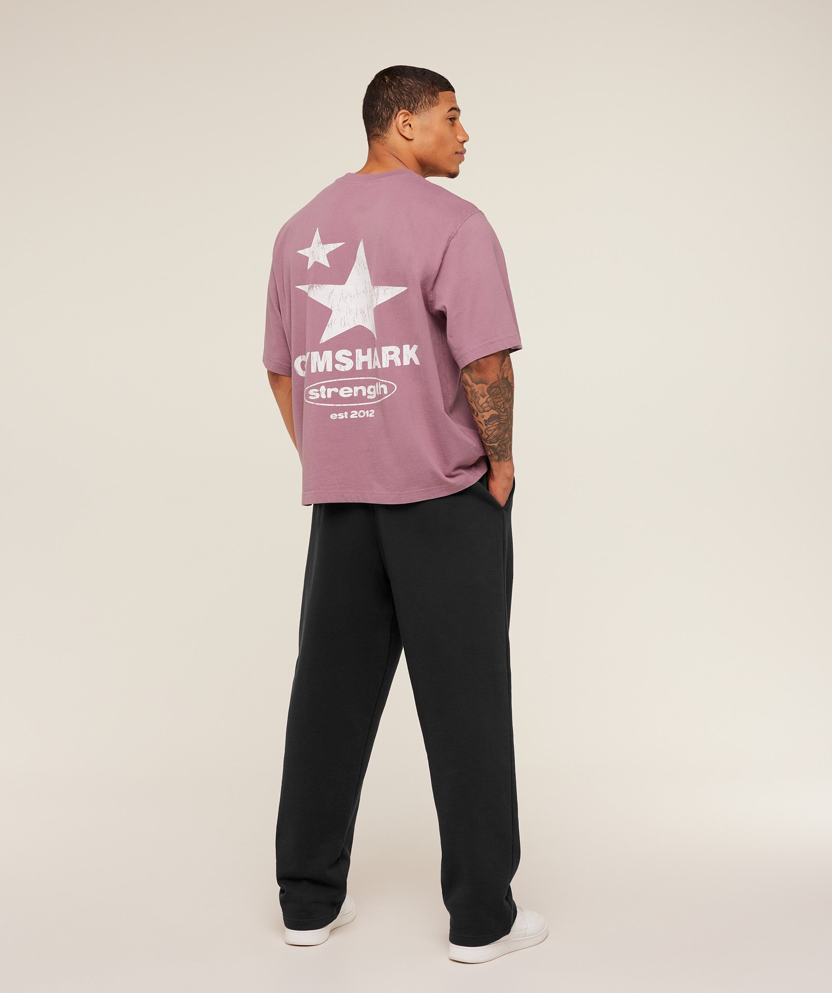 Gymshark Strength Stars Washed Graphic T-Shirt 'Calm Pink'