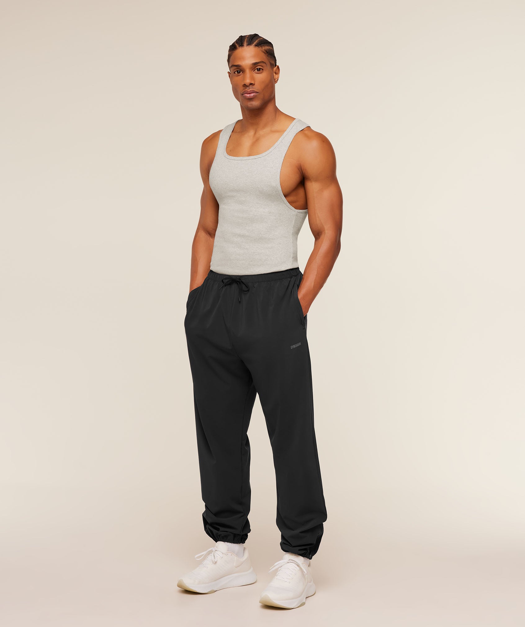 Gymshark x CBUM Ribbed Tank 'Bros Stone Grey Marl'