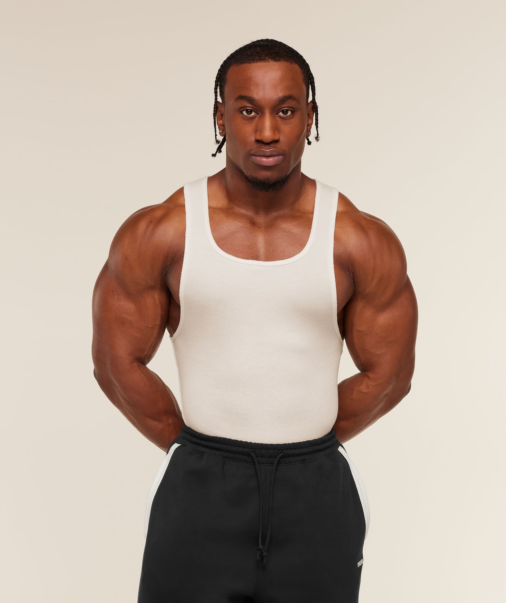 Gymshark x CBUM Ribbed Tank 'Soft White'