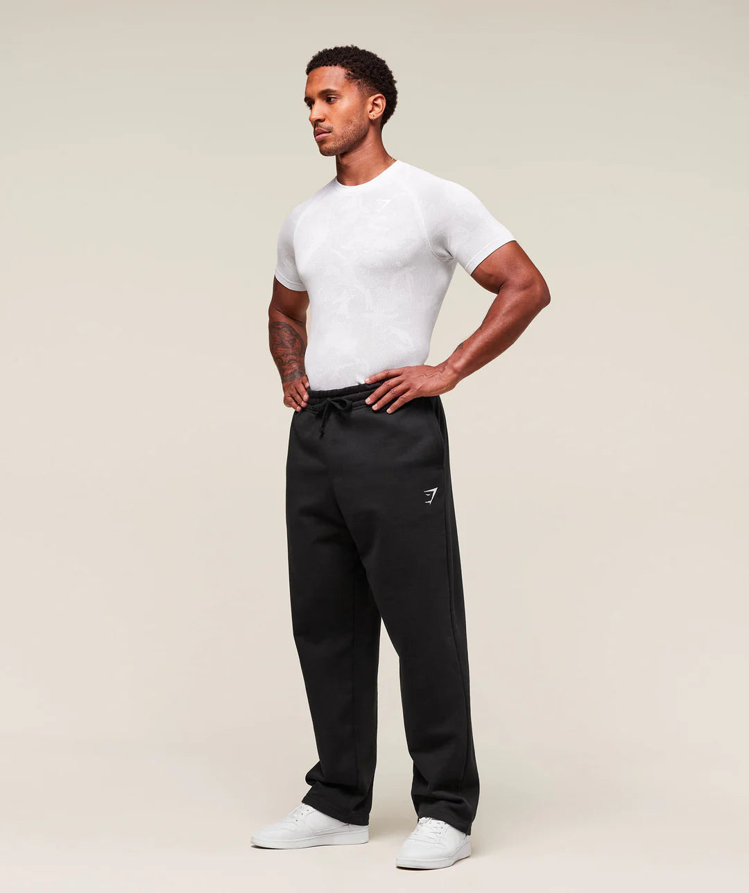 Gymshark Geo Seamless T-Shirt 'White/Light Grey'