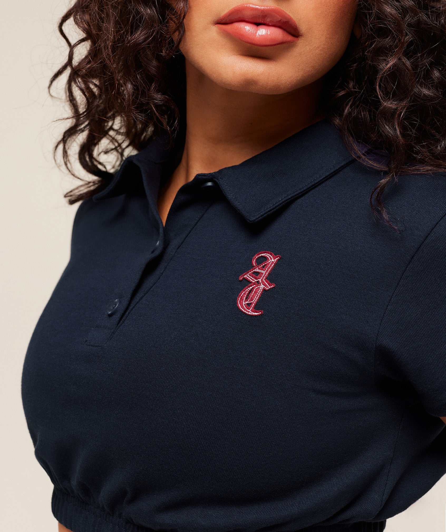 Gymshark x Analis Cropped Polo - Midnight Blue