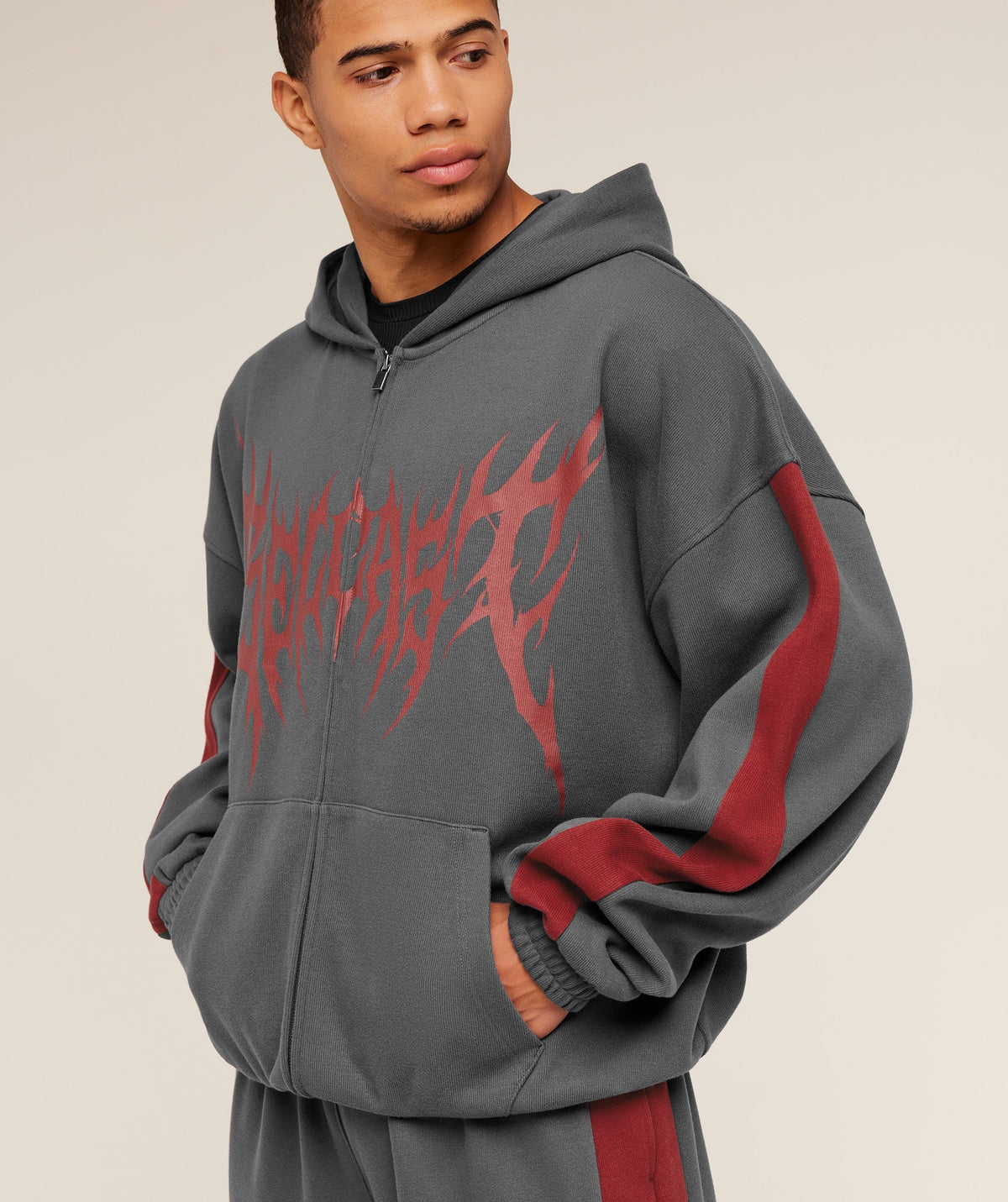 Gymshark x Carlos Belcast Zip Up Hoodie 'Onyx Grey'