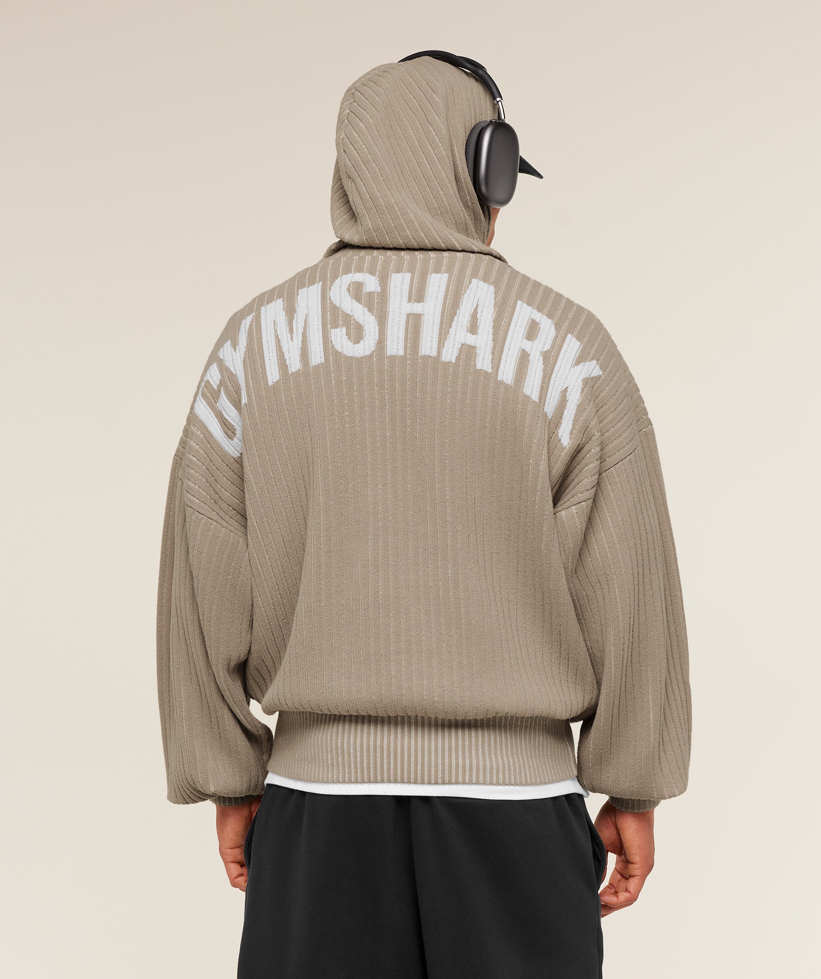 Gymshark x Saalt Studios Knitted Hoodie 'Cement Brown Oat White'