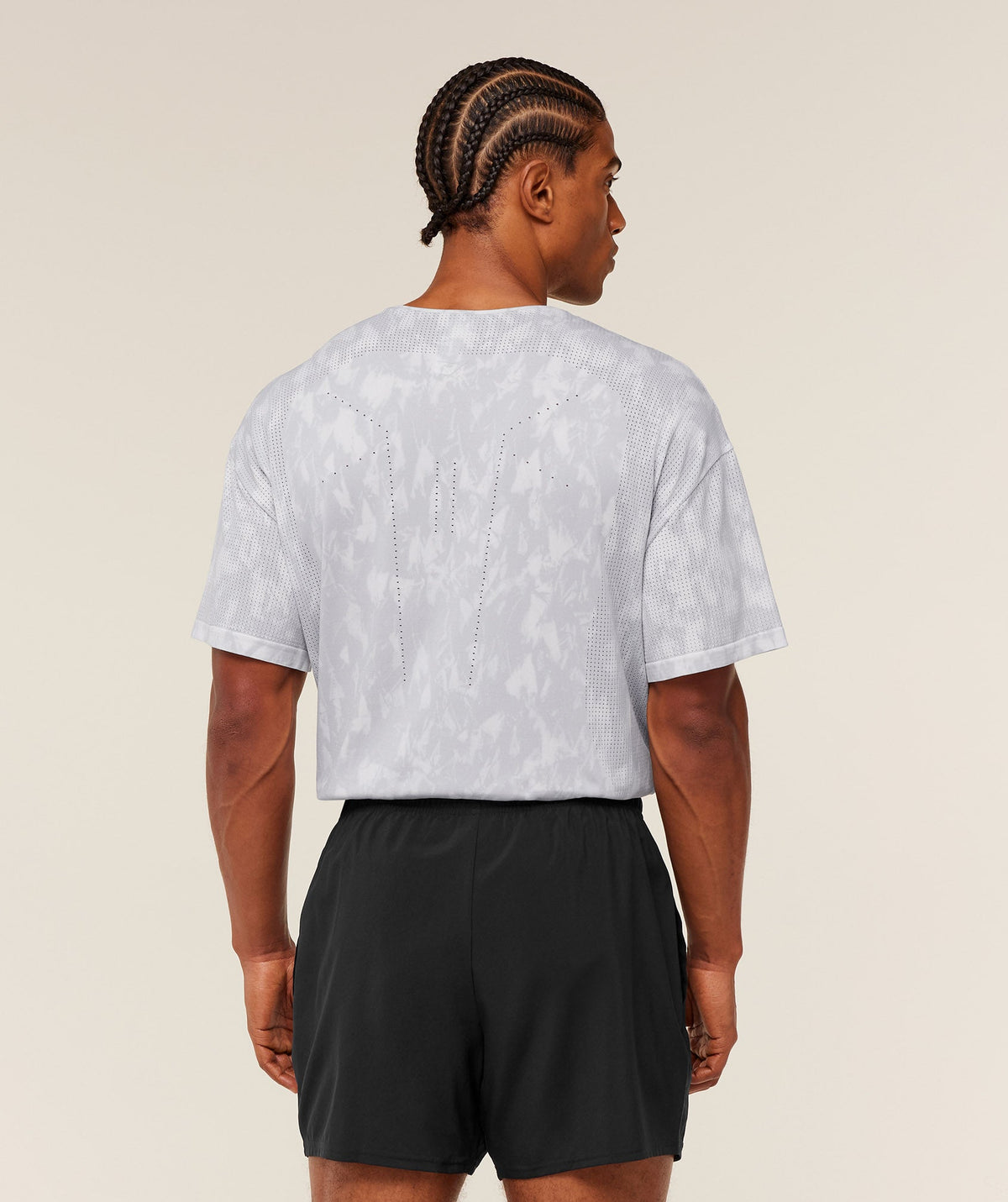 Gymshark Distance Seamless T-Shirt 'Light Grey Acid Wash'