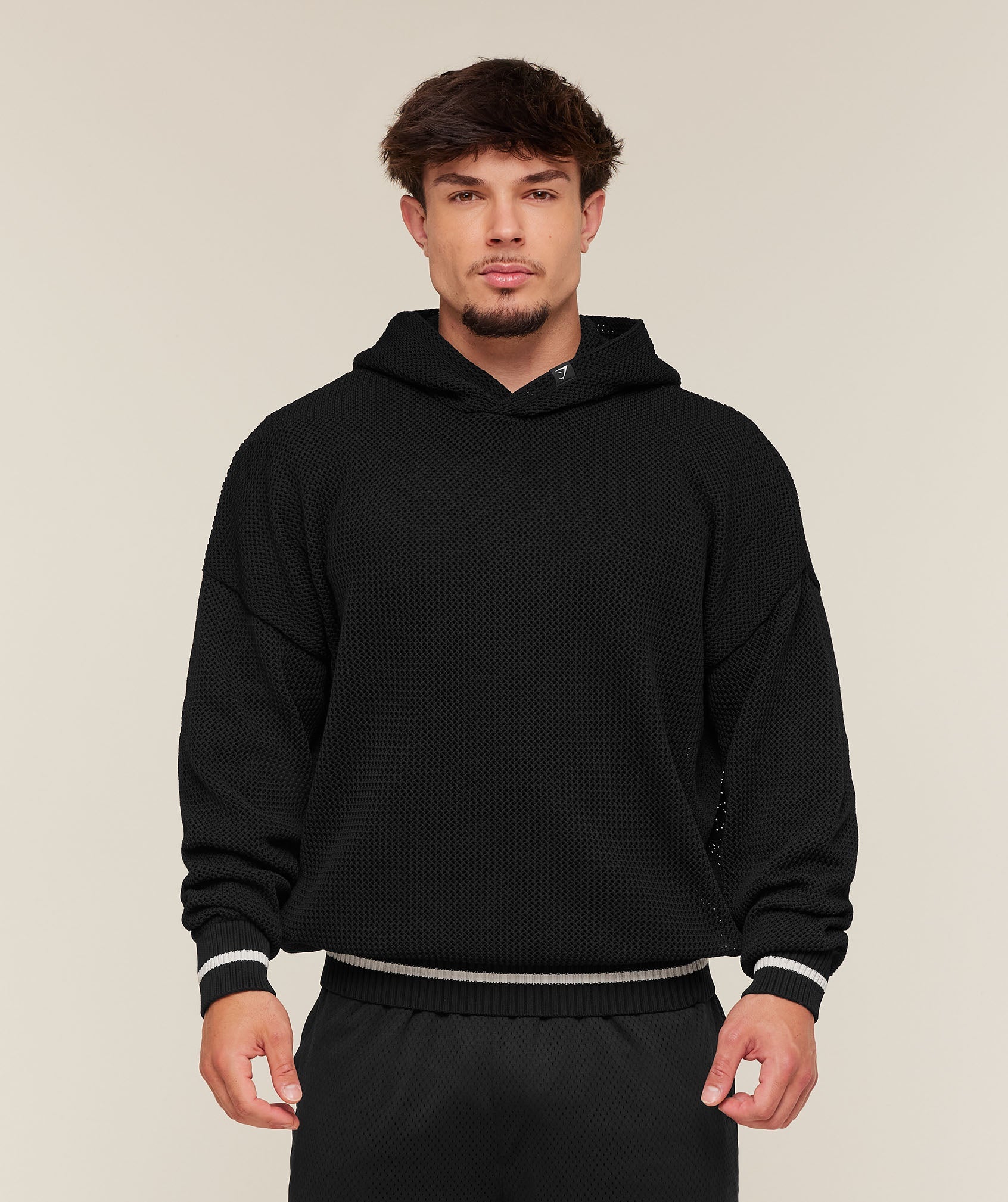 Gymshark Collective Crochet Style Hoodie 'Black'