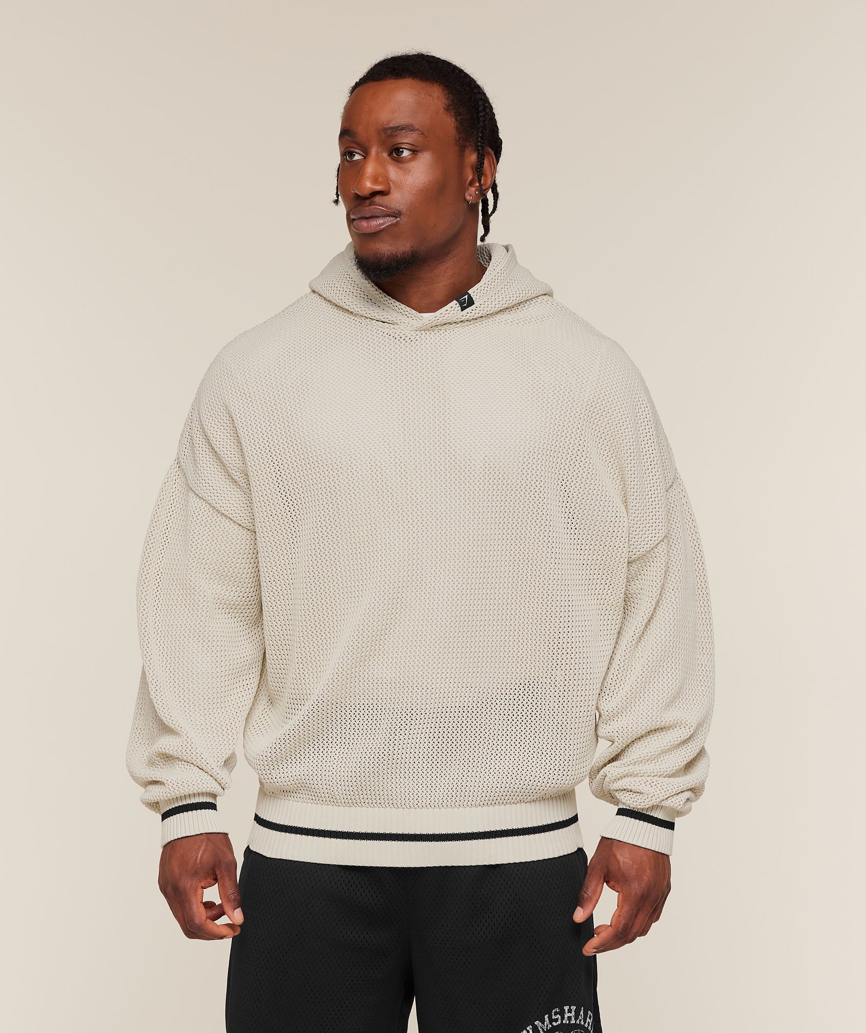 Gymshark Collective Crochet Style Hoodie 'Tinted White'