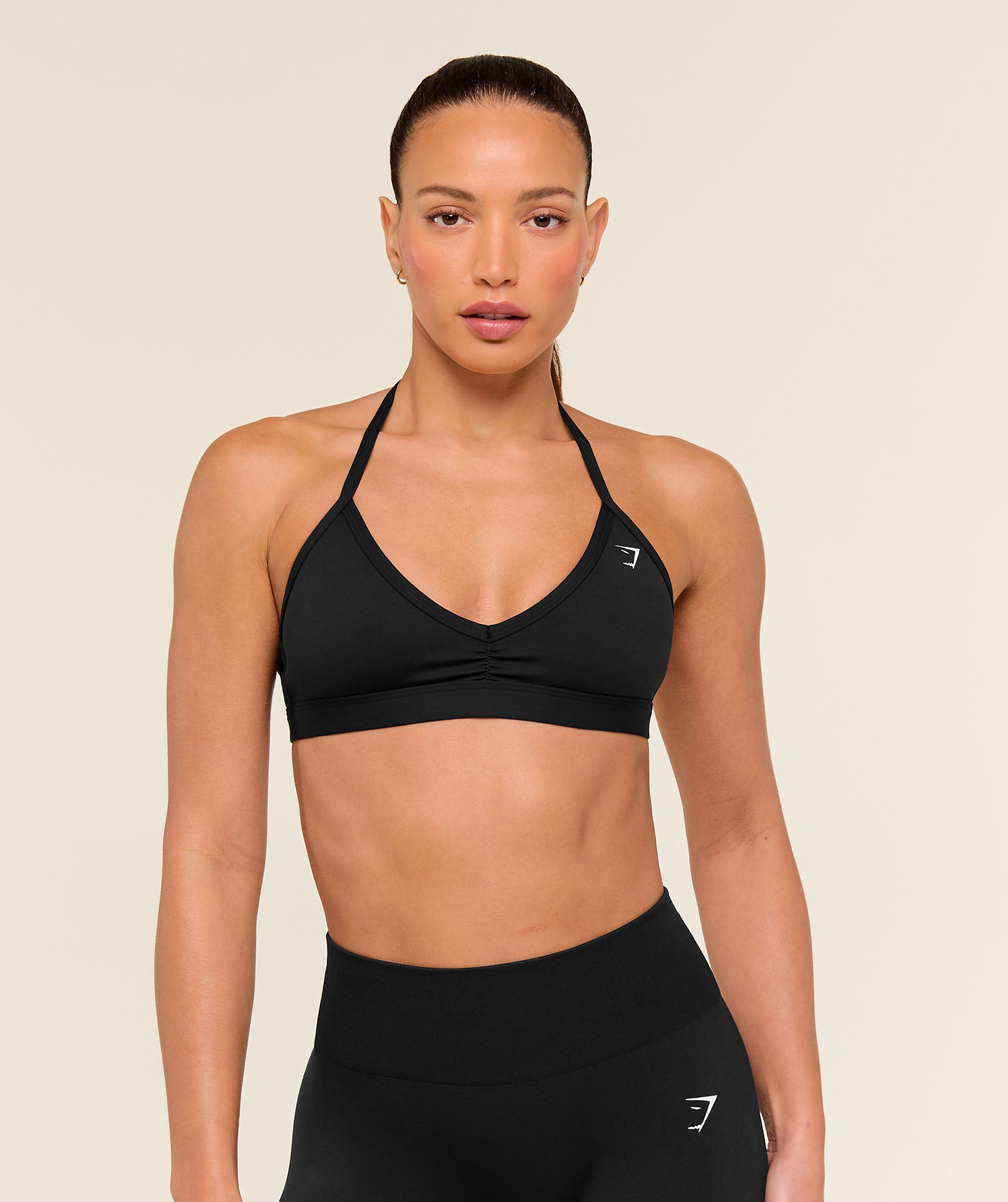 Gymshark Minimal Halterneck Sports Bra 'Black'