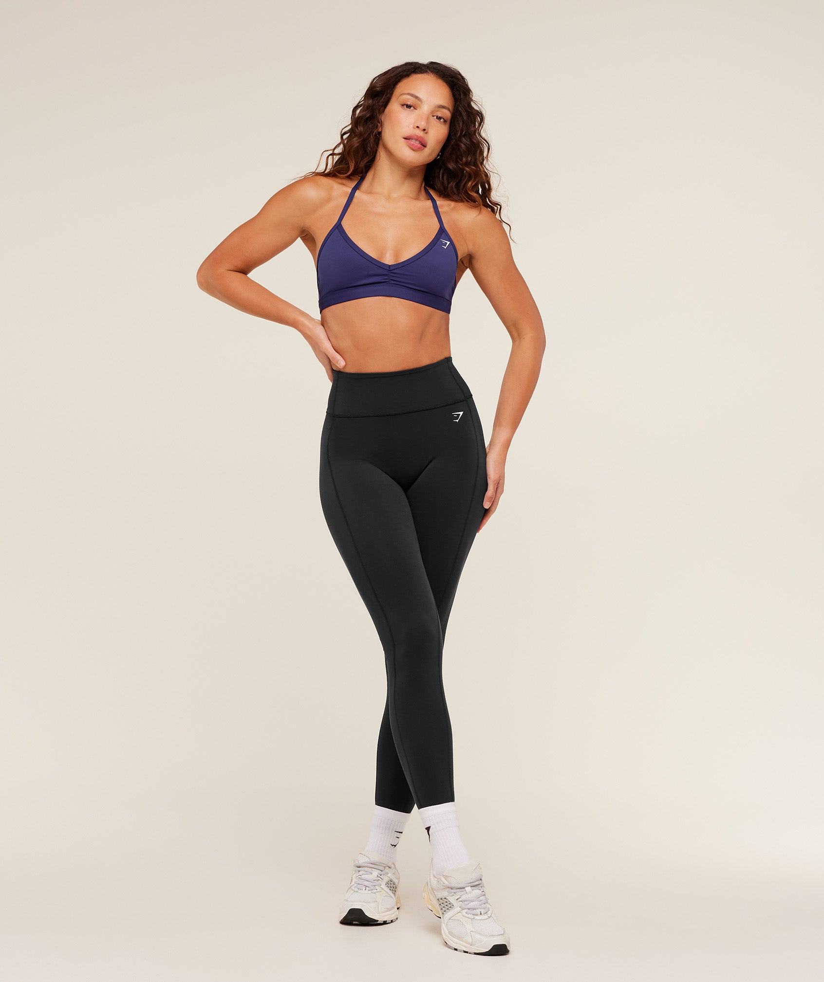 Gymshark Minimal Halterneck Sports Bra 'Indigo Purple'