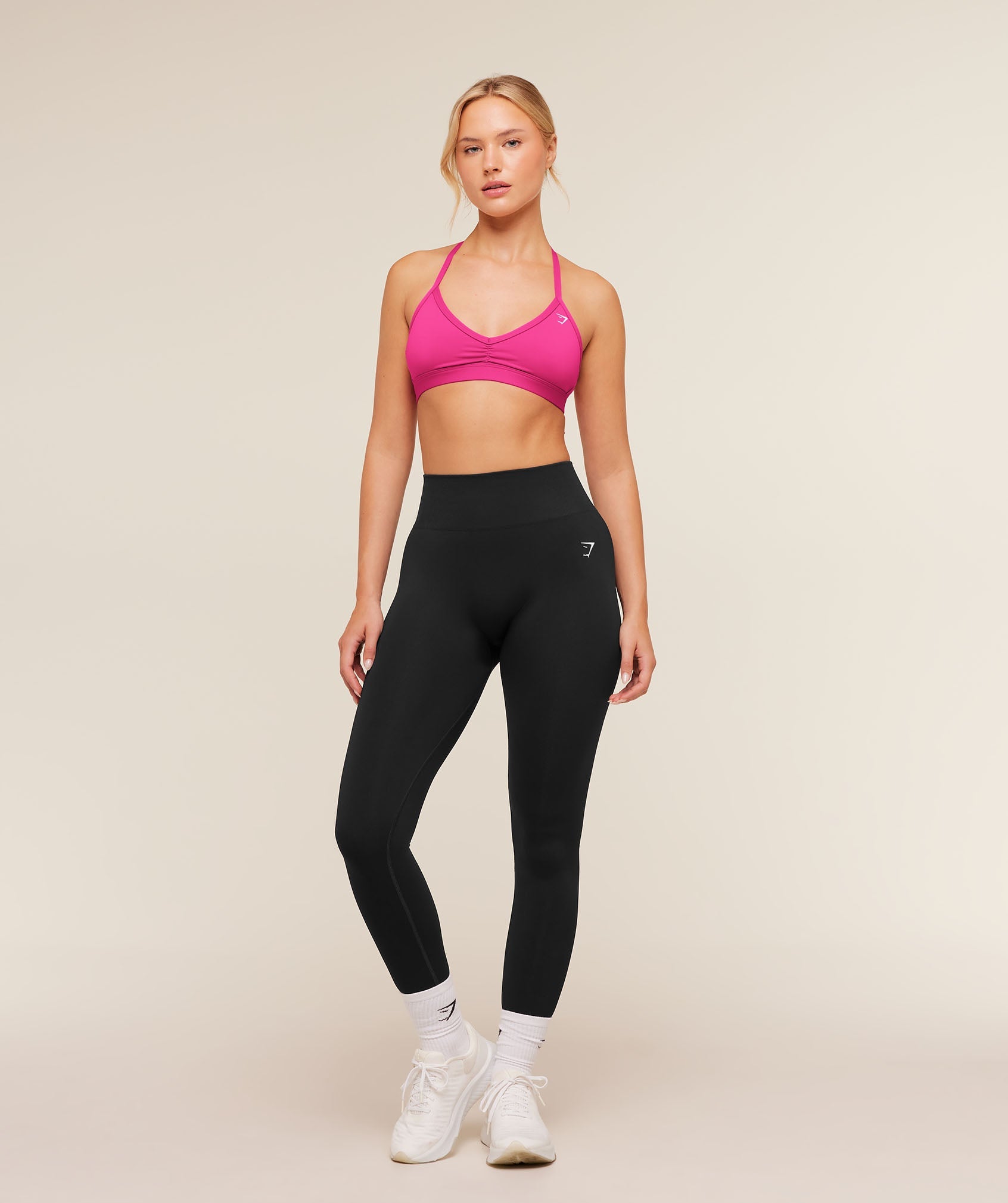 Gymshark Minimal Halterneck Sports Bra 'Super-Set Pink'