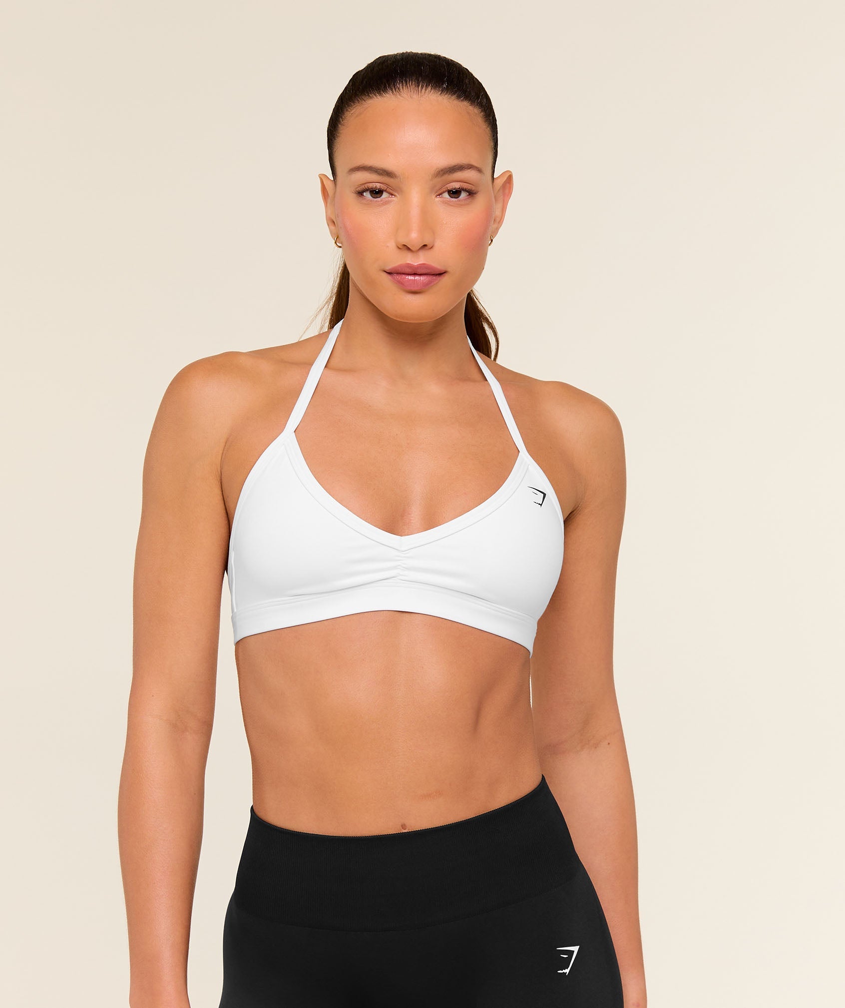 Gymshark Minimal Halterneck Sports Bra 'White'