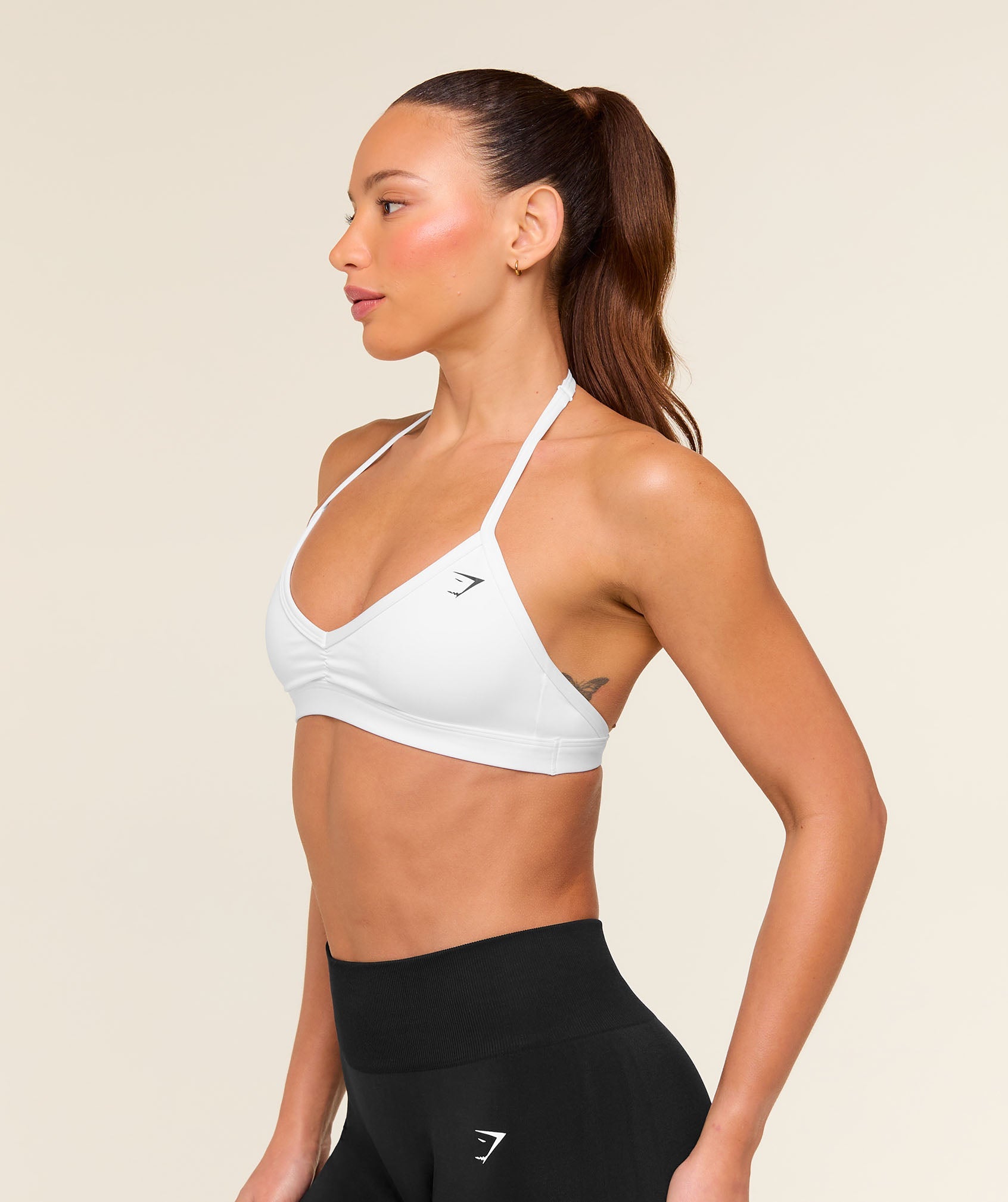 Gymshark Minimal Halterneck Sports Bra 'White'