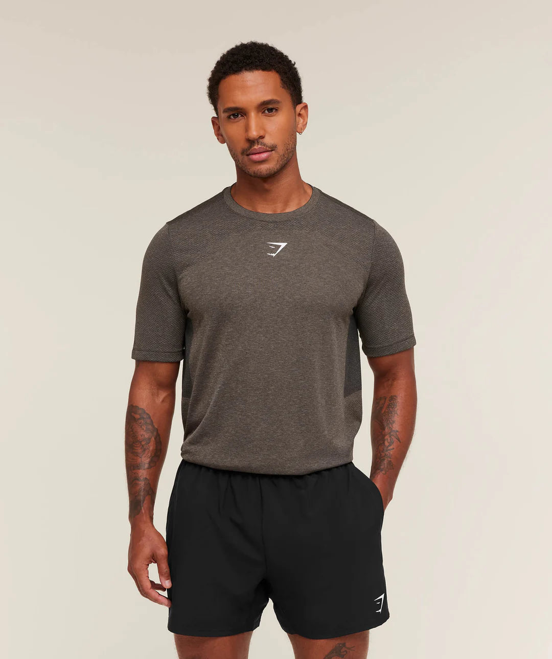 Gymshark Lightweight Seamless T-Shirt 'Archive Brown/Cement Brown'