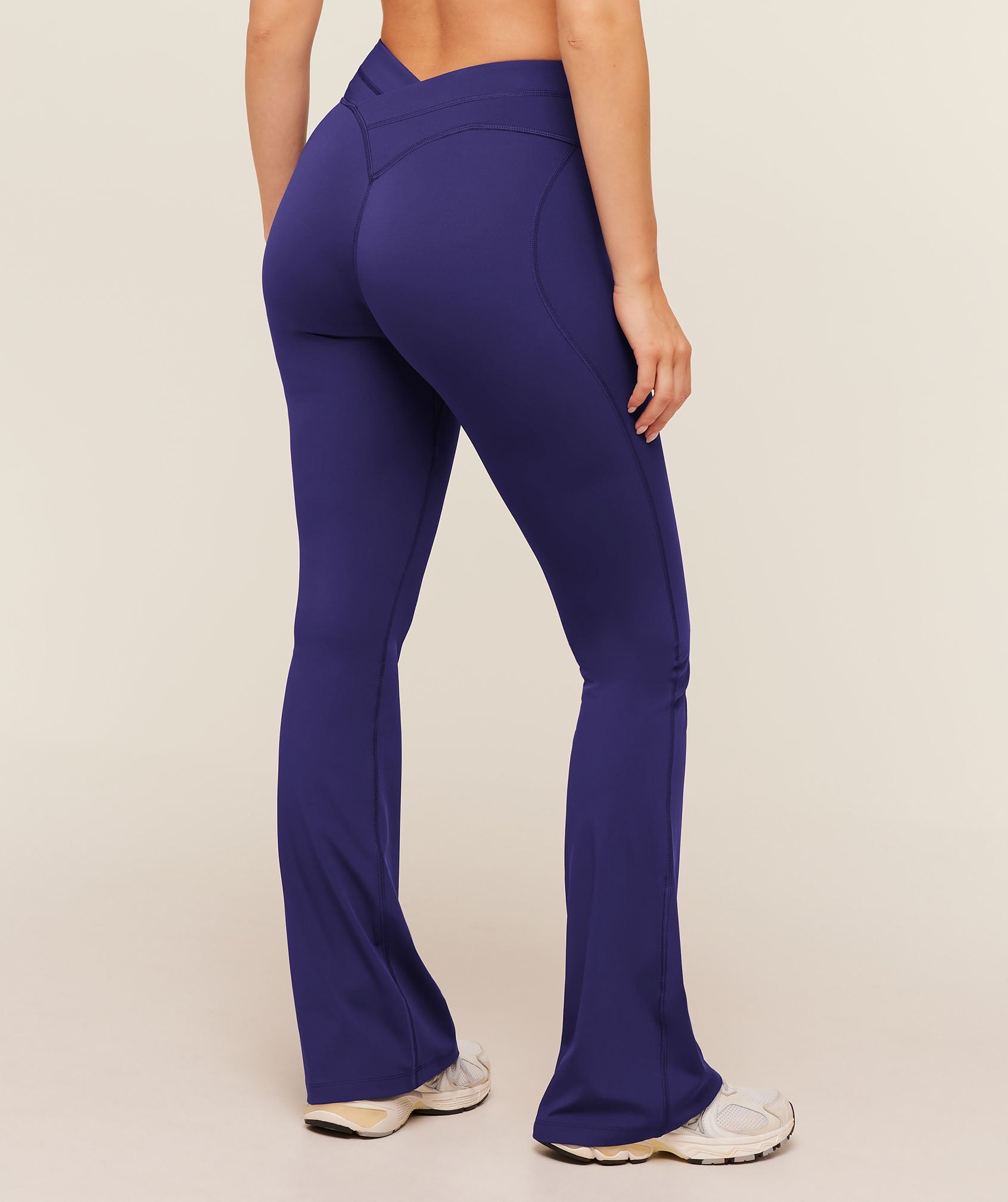 Gymshark Crossover Back Flared Leggings 'Indigo Purple'