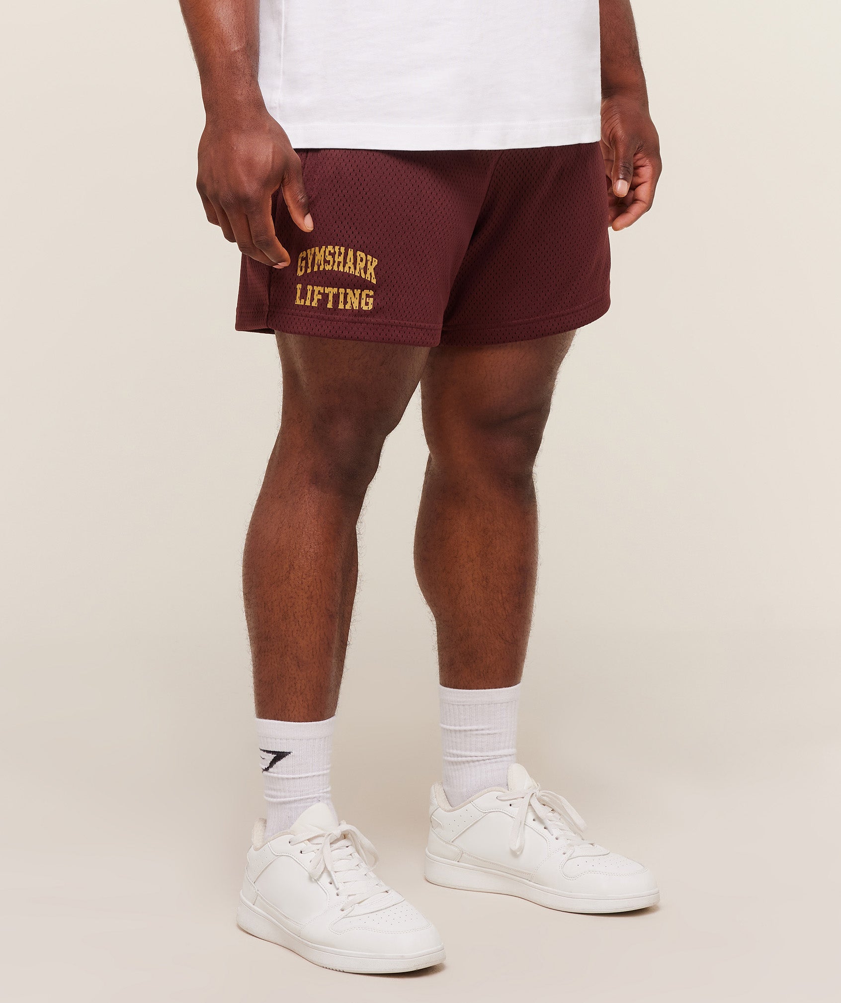 Gymshark Lifting Mesh 5" Shorts 'Rich Maroon'