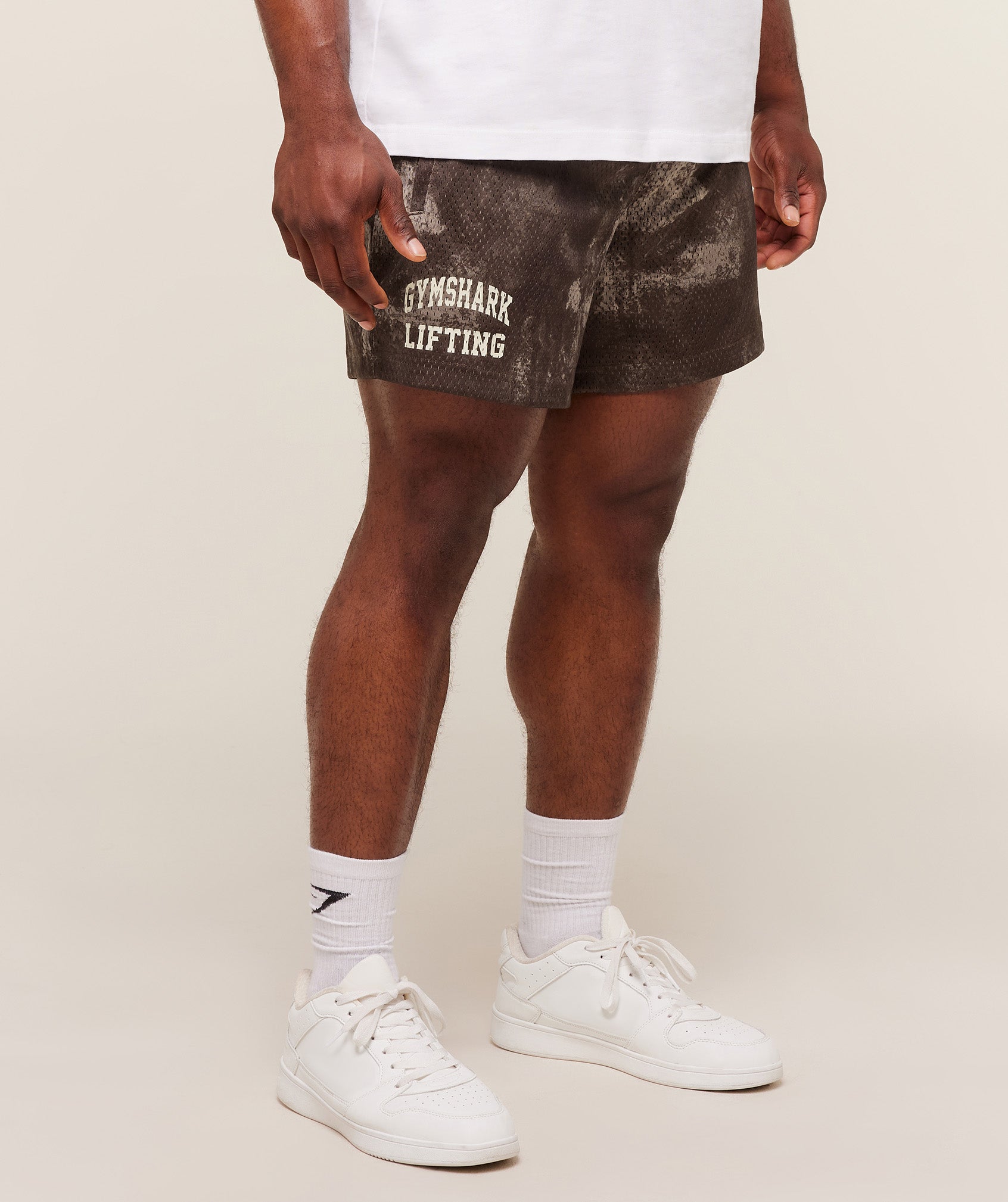 Gymshark Lifting Mesh 5" Shorts 'Lifestyle Brown'