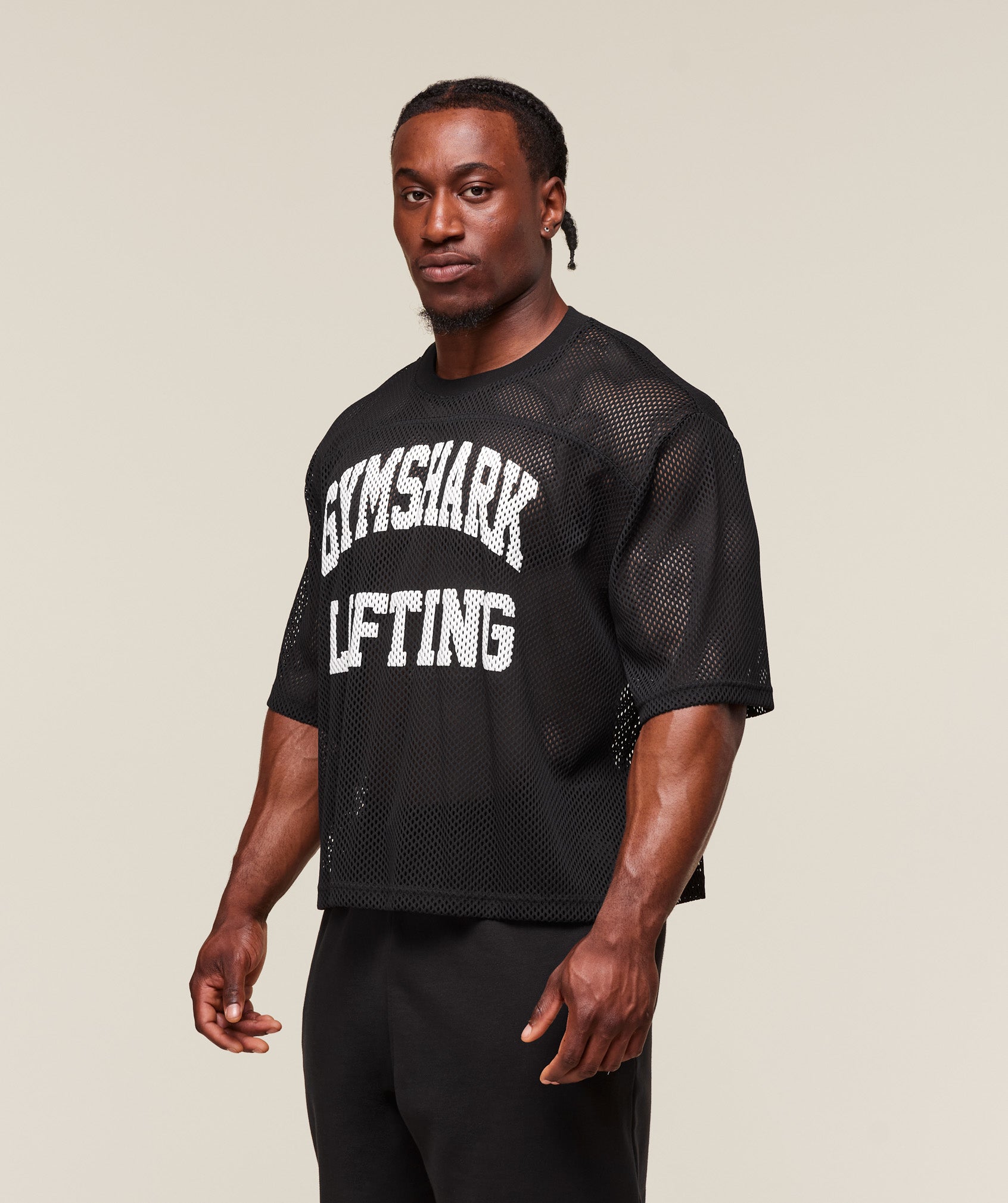 Gymshark Mesh Oversized T-Shirt 'Black'
