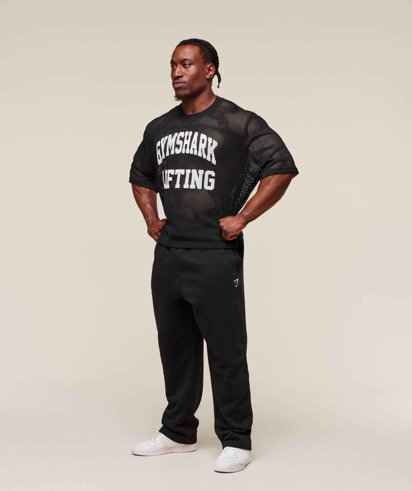 Gymshark Mesh Oversized T-Shirt 'Black'