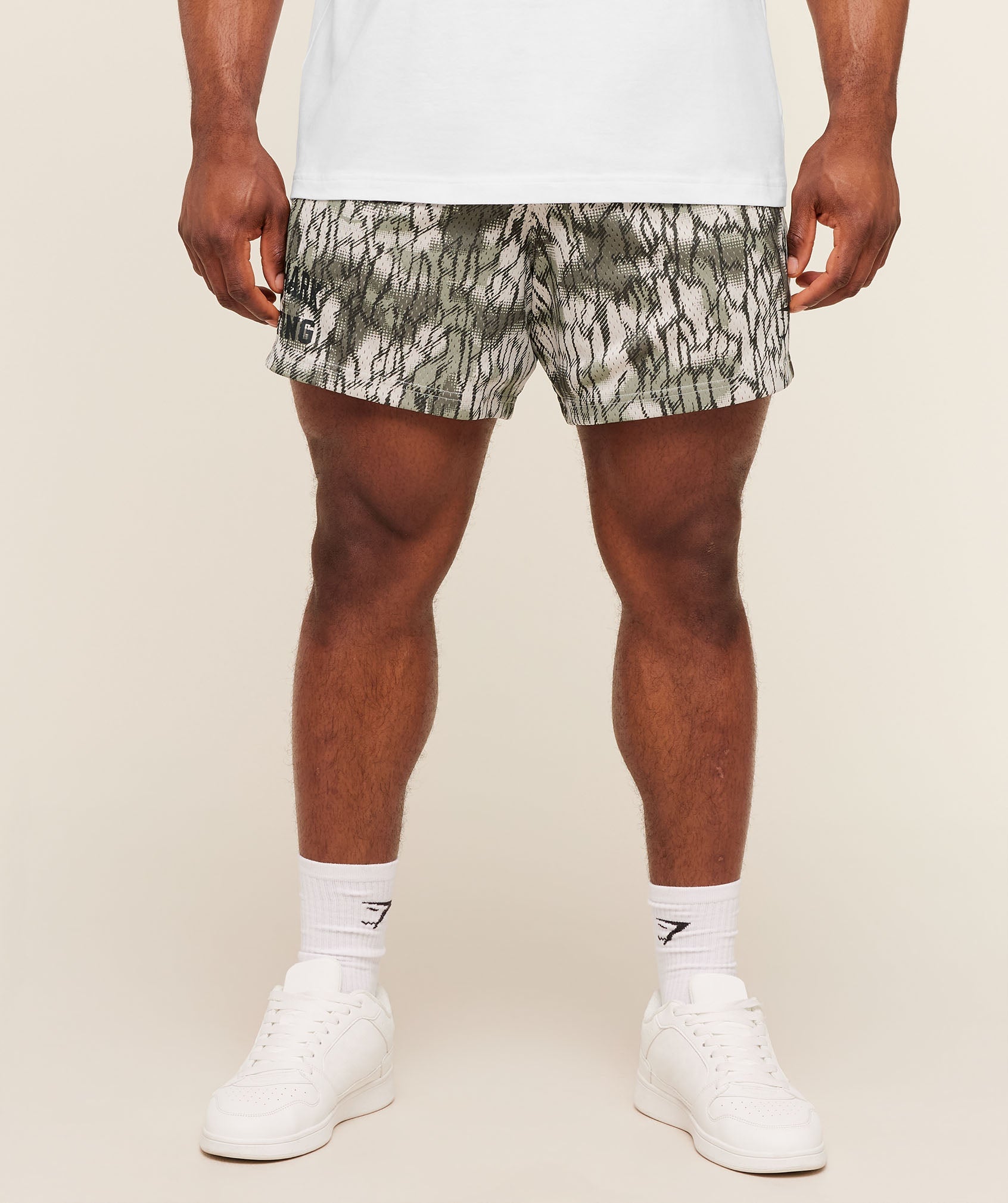 Gymshark Lifting Mesh 5" Shorts 'Pebble Grey'