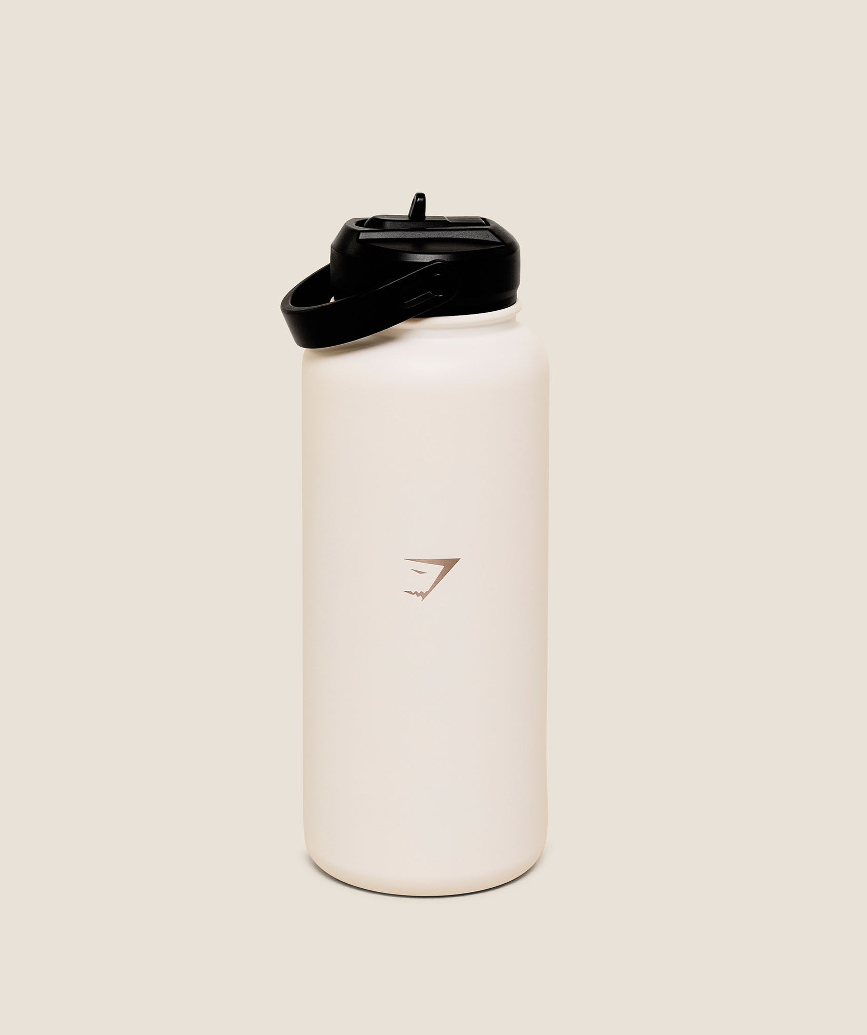 Gymshark Run Club Graphic Metal 1L w Straw Bottle 'GS Soft White'