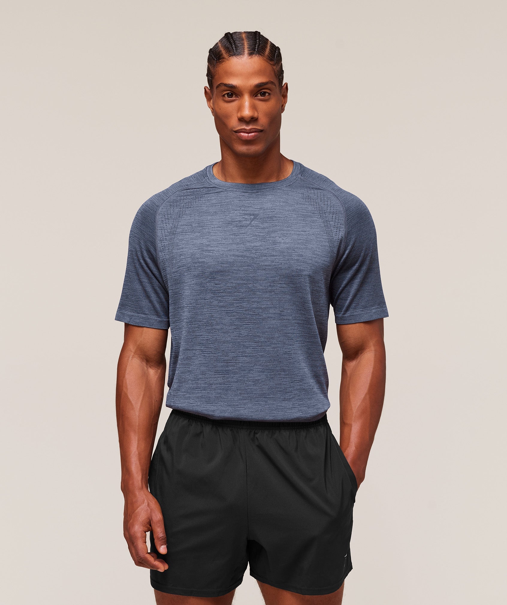Gymshark Versatile Seamless T-Shirt 'Iron Blue Navy'